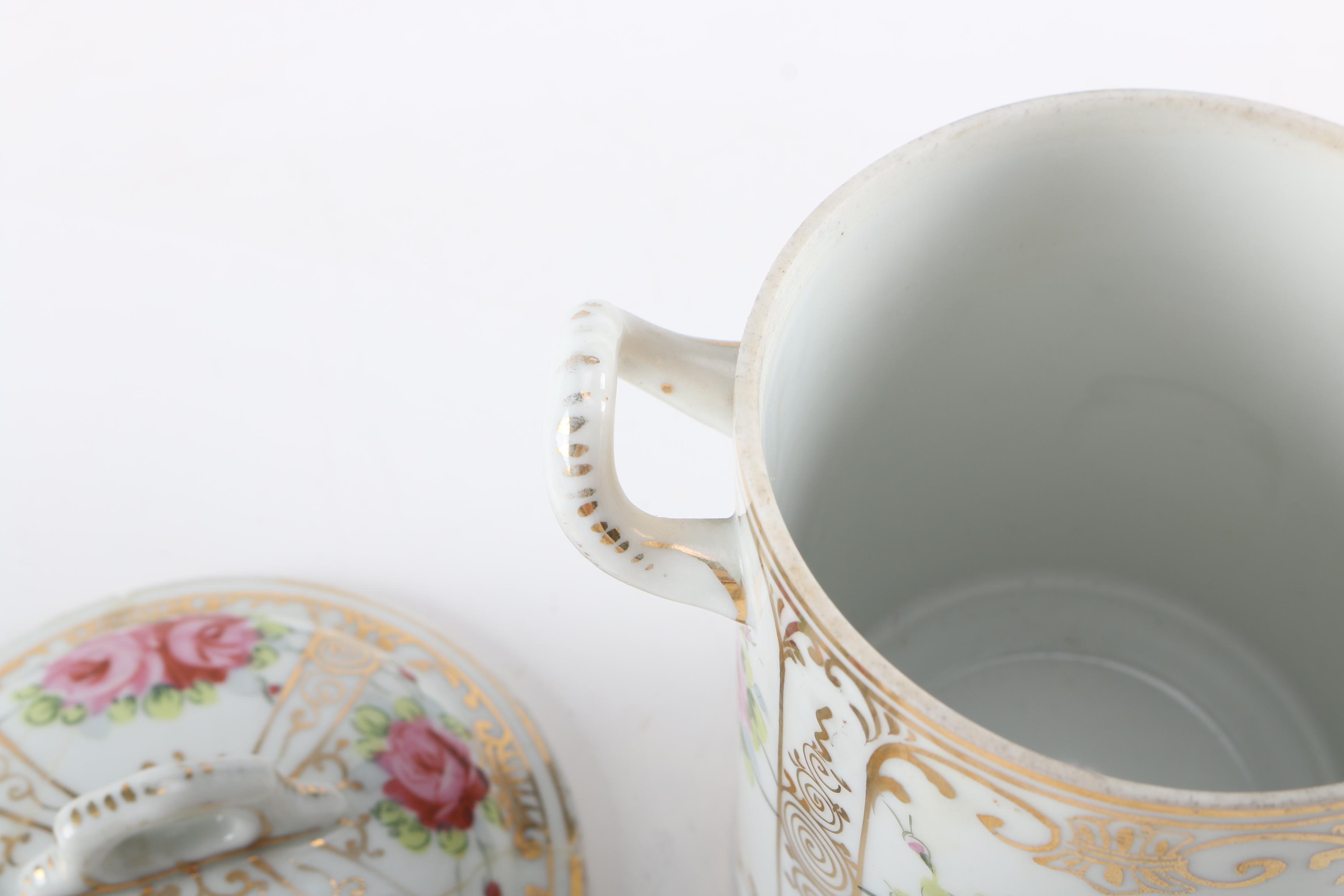 Porcelain Nippon Mayonnaise Bowl and Jam Jar Cover