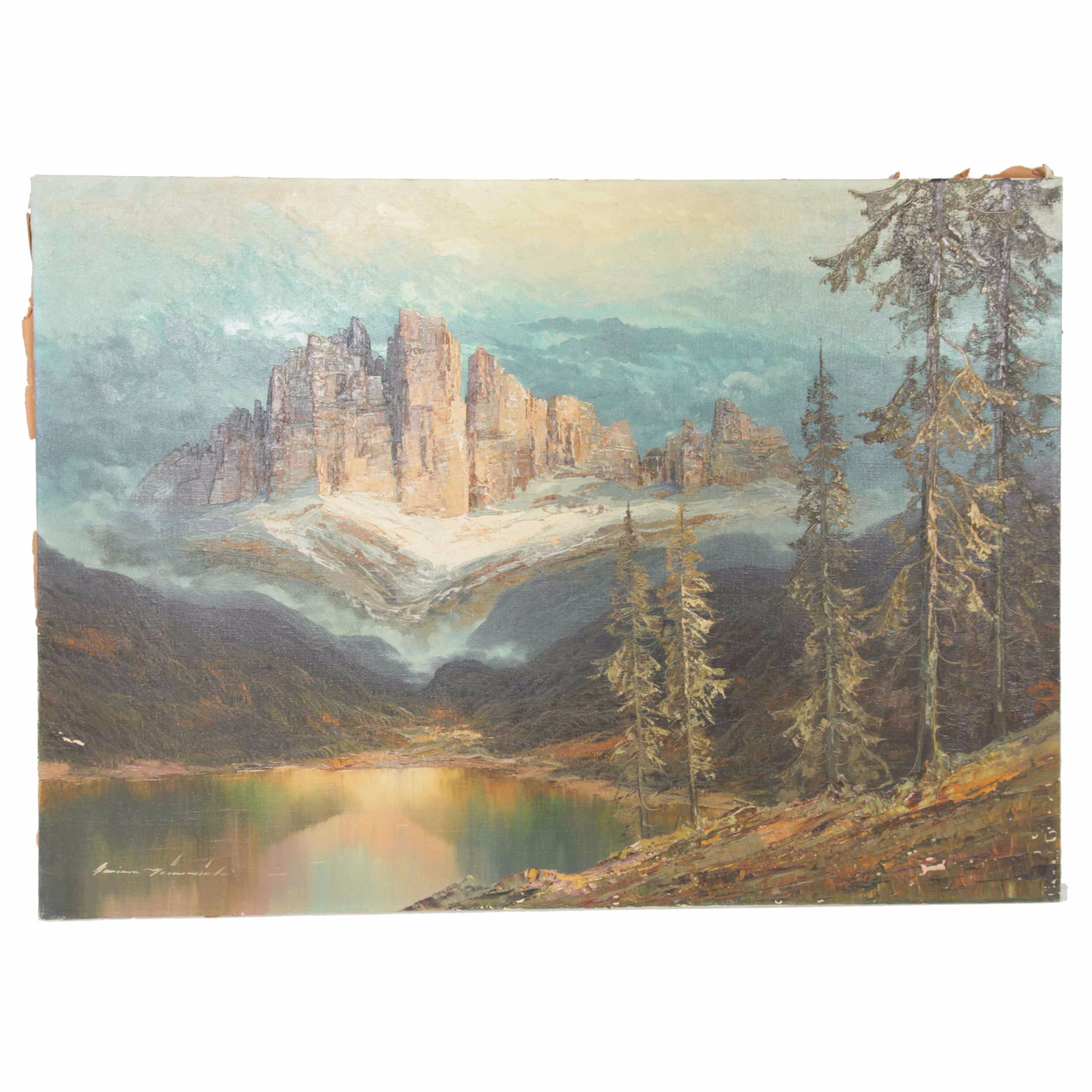 Heinz Munnich Oil Painting "Mountain Landscape"