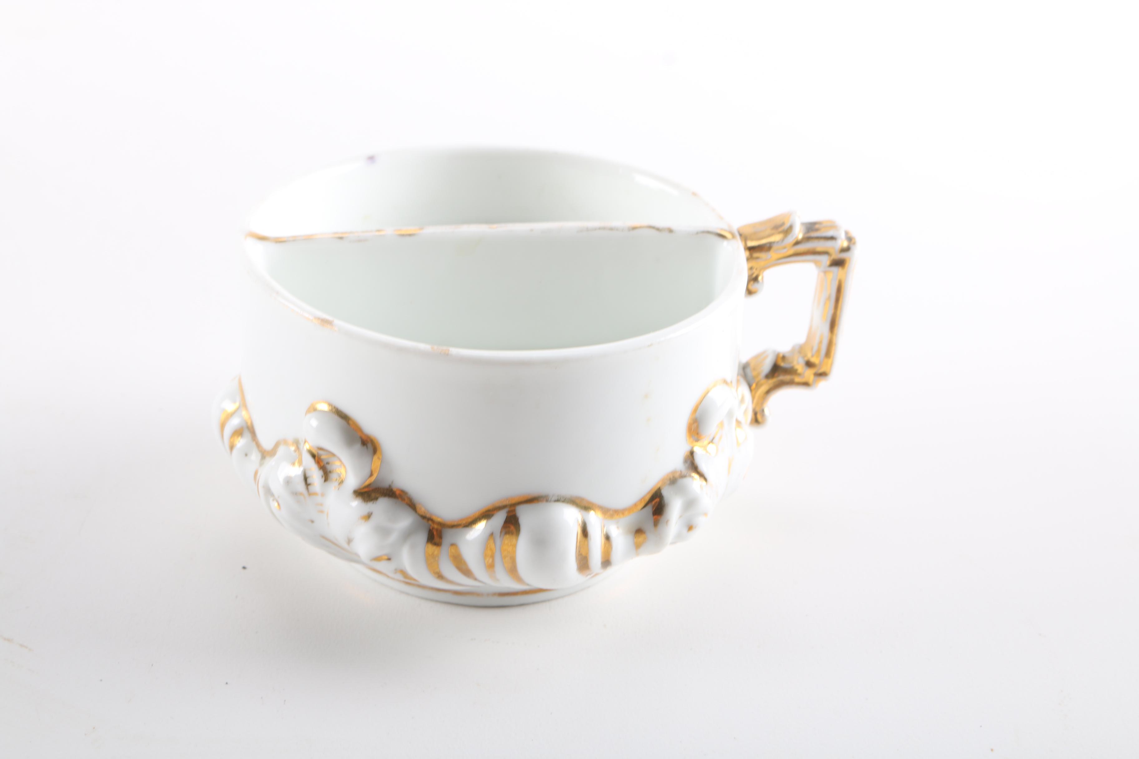 C.F. Monroe Wave Crest Trinket Box and Antique Shaving Mug