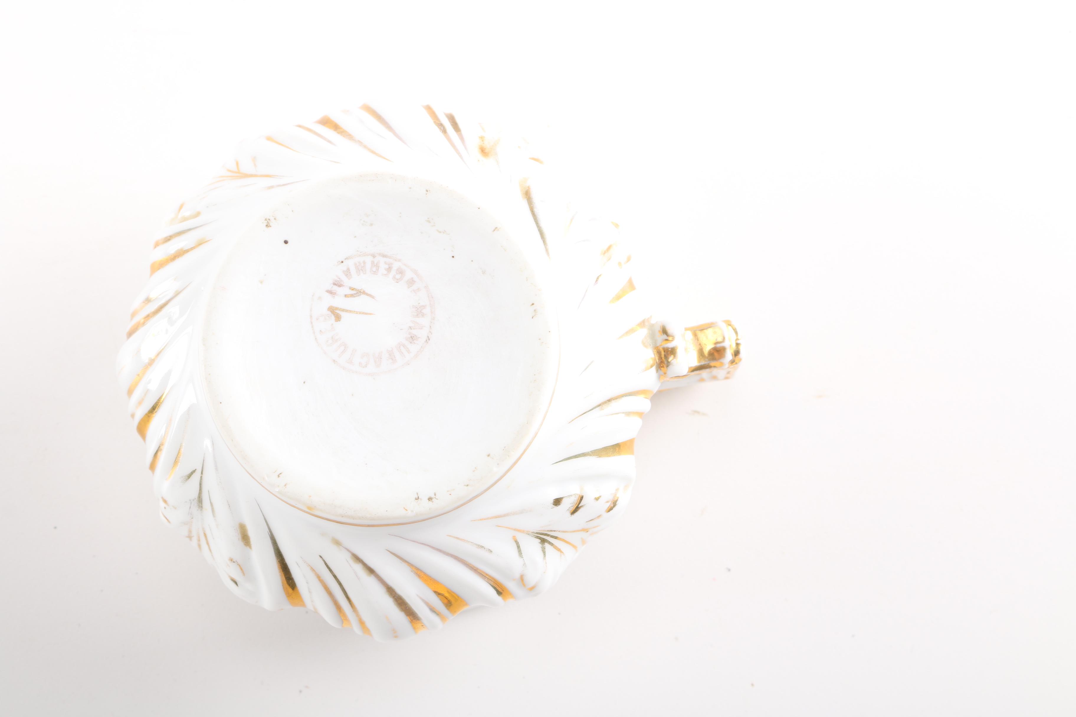 C.F. Monroe Wave Crest Trinket Box and Antique Shaving Mug