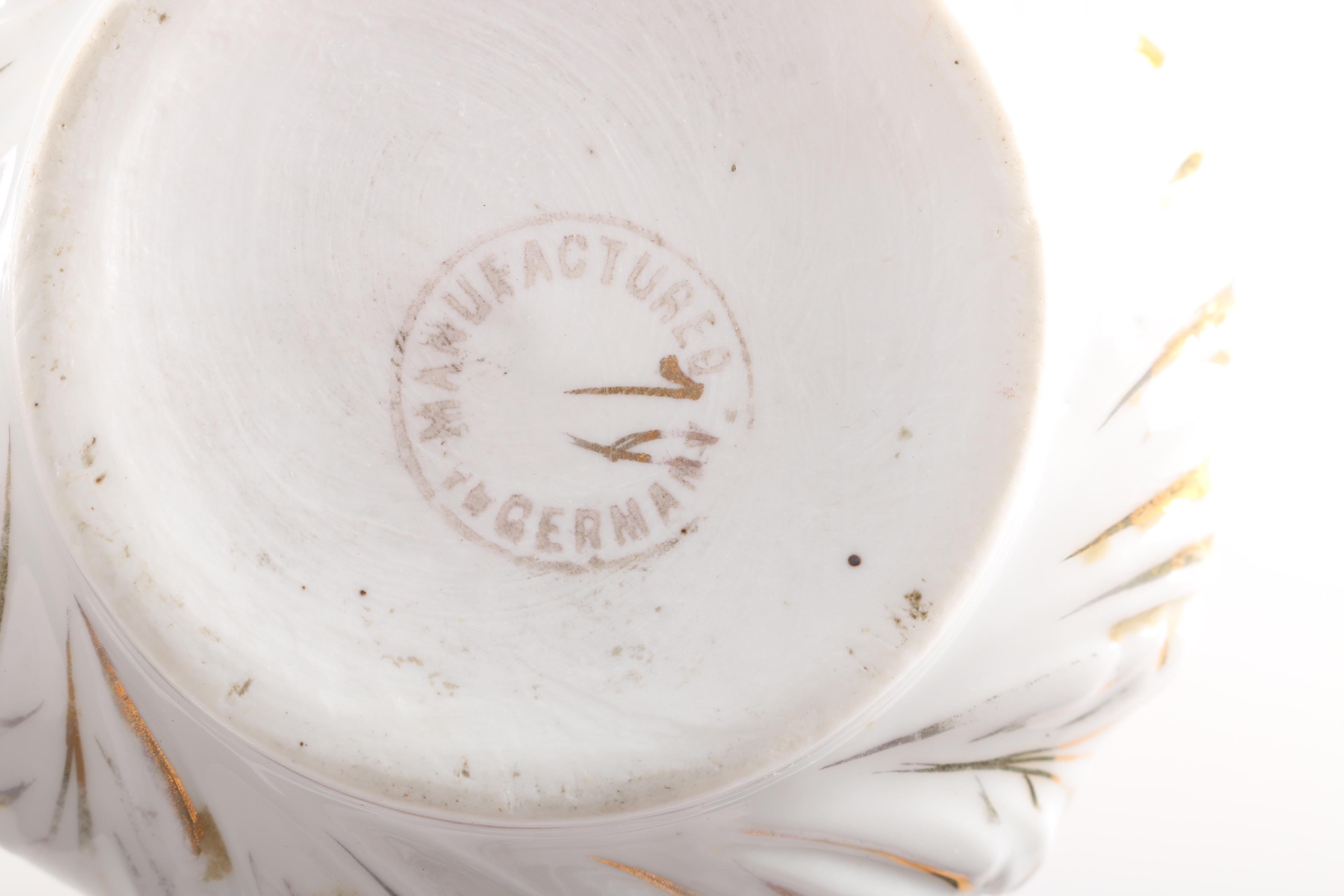 C.F. Monroe Wave Crest Trinket Box and Antique Shaving Mug