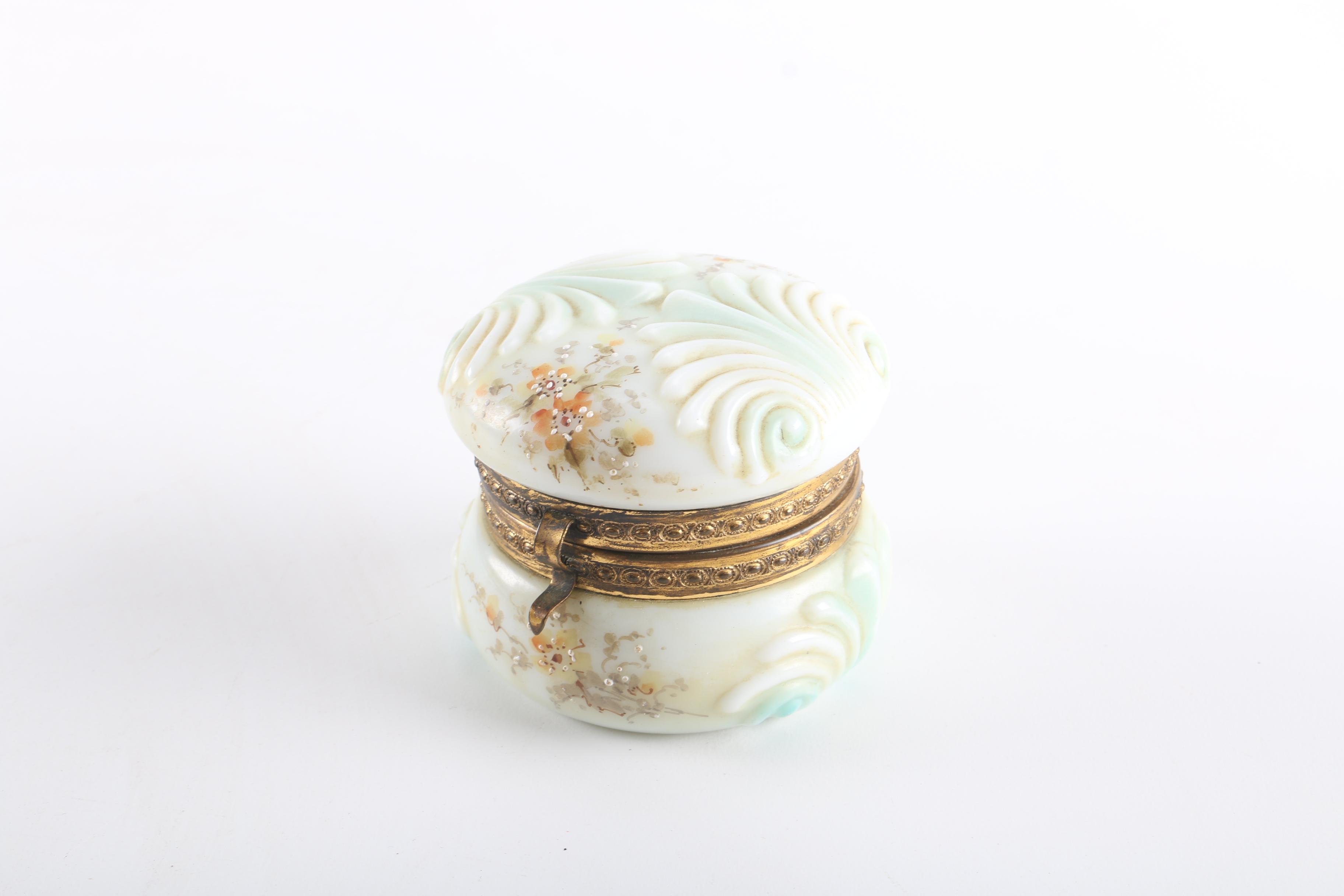 C.F. Monroe Wave Crest Trinket Box and Antique Shaving Mug