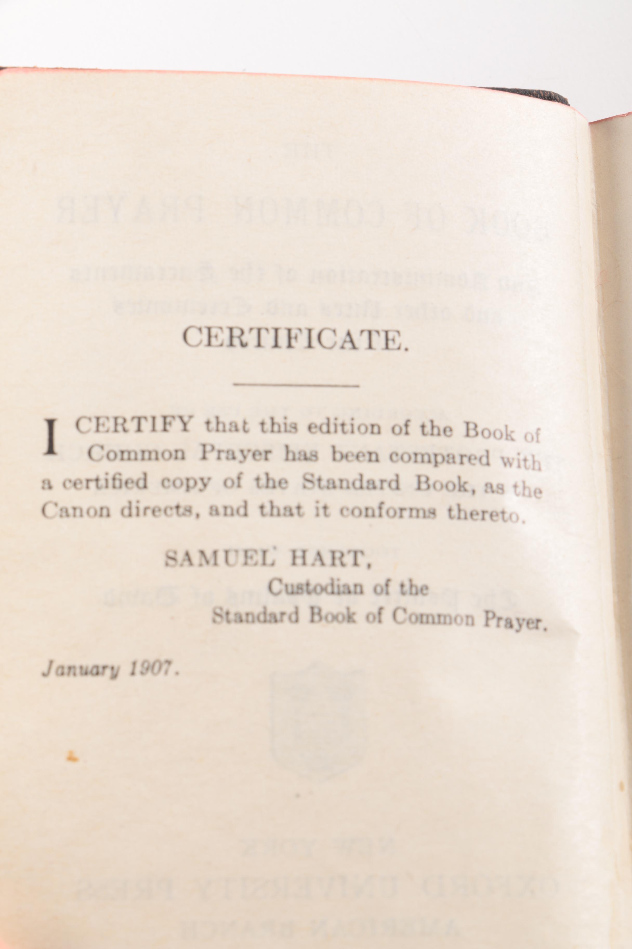 "The New Testament" and "Common Prayer" Book