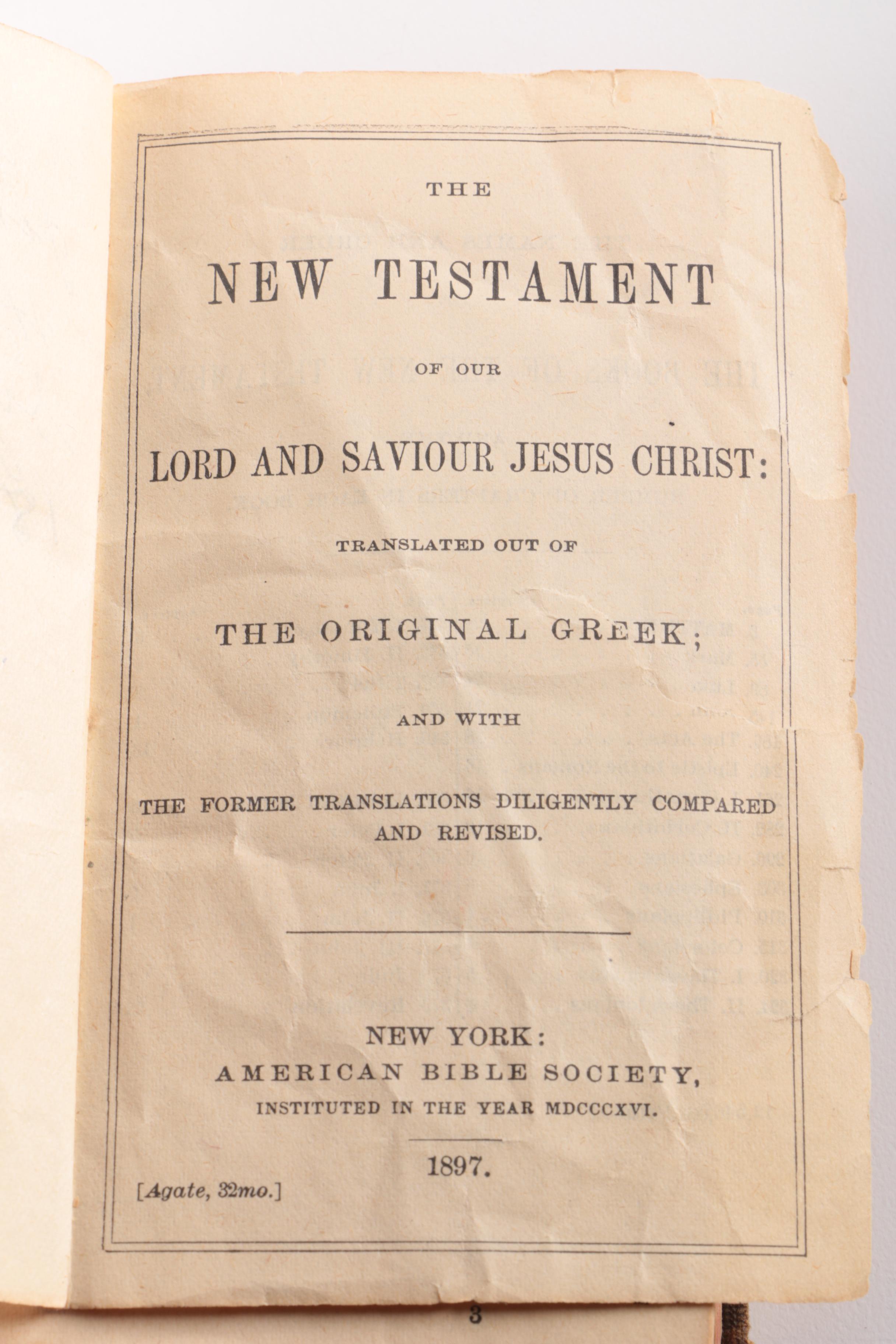 "The New Testament" and "Common Prayer" Book