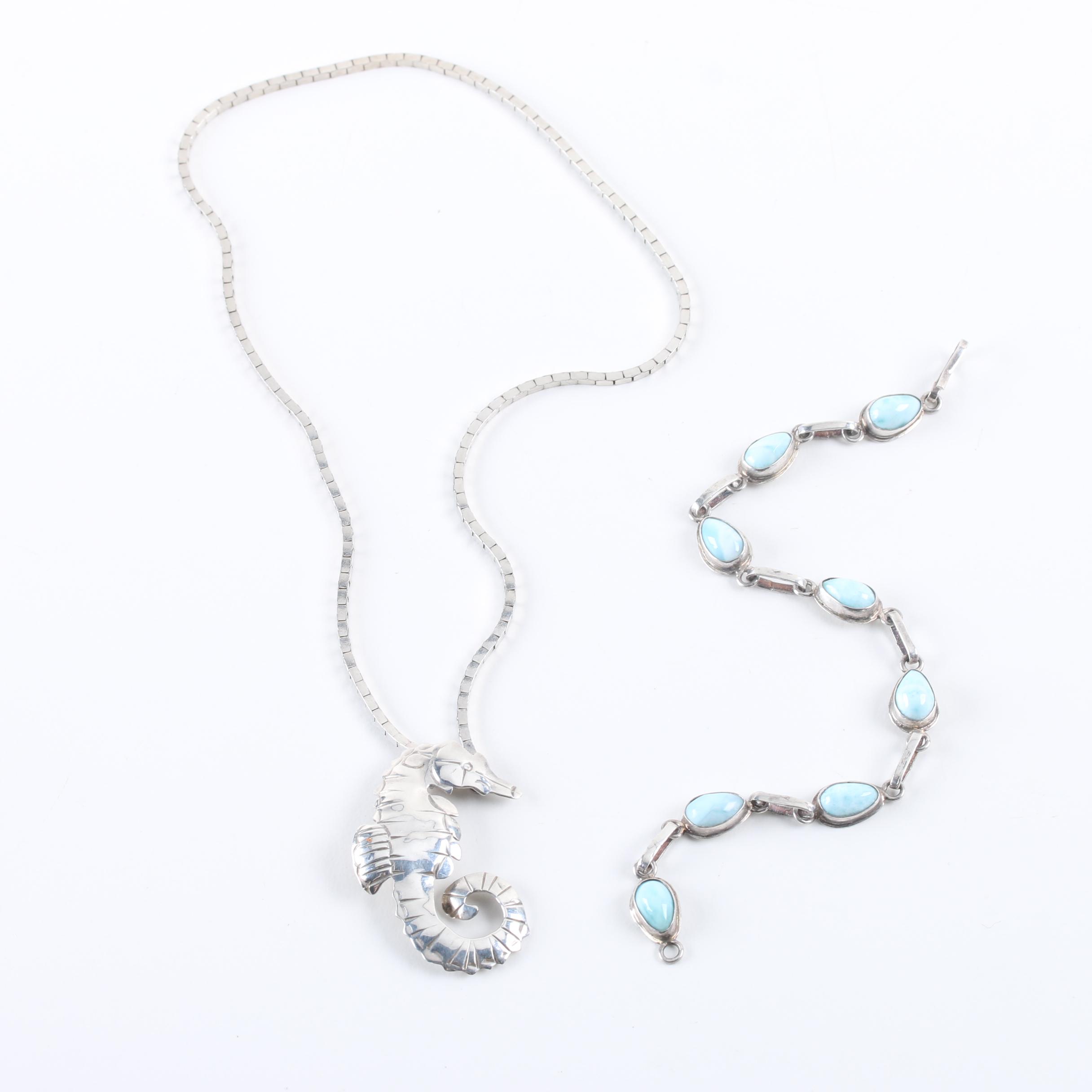 Sterling Silver and Gemstone Jewelry Including Larimar