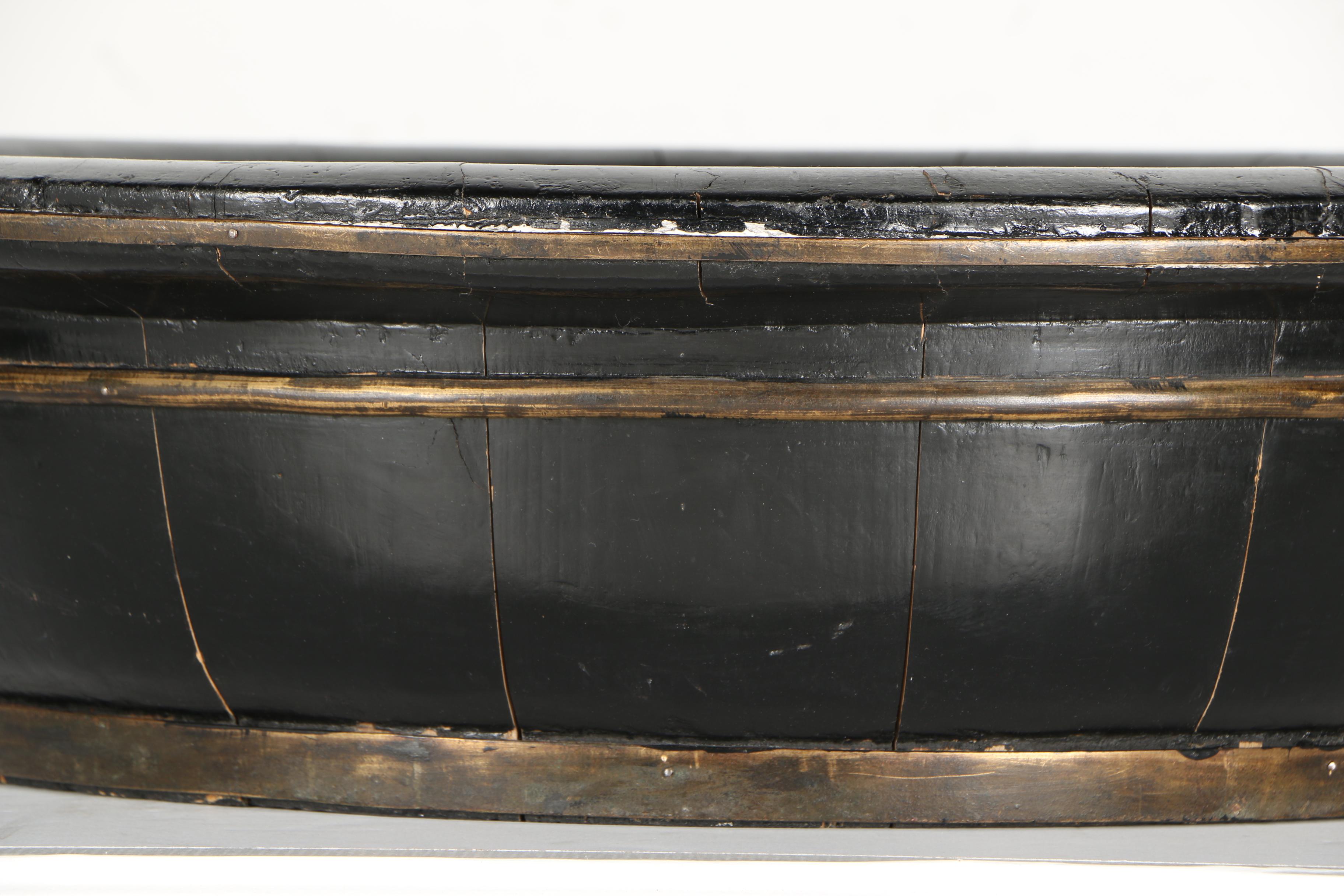 Black and Gold Tone Wooden Bowl