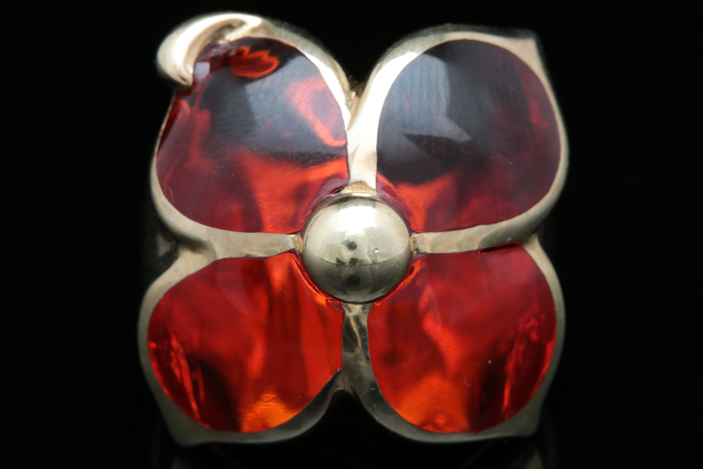 Andrew Hamilton Crawford Sterling and Lucite Ring