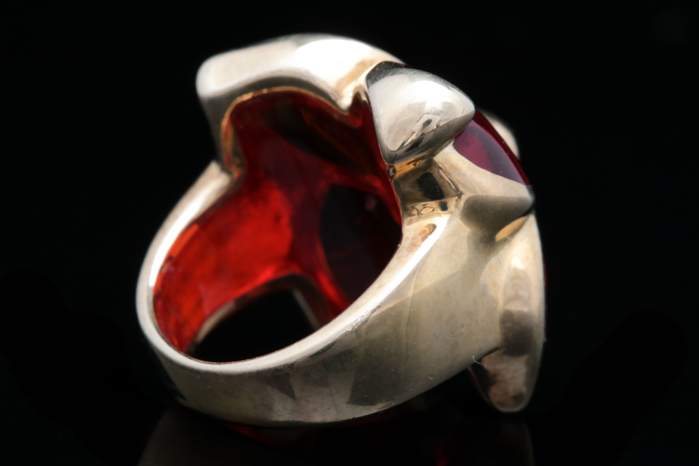 Andrew Hamilton Crawford Sterling and Lucite Ring