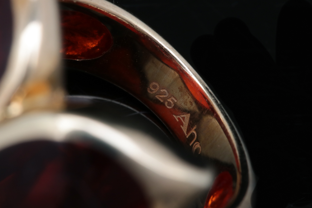 Andrew Hamilton Crawford Sterling and Lucite Ring