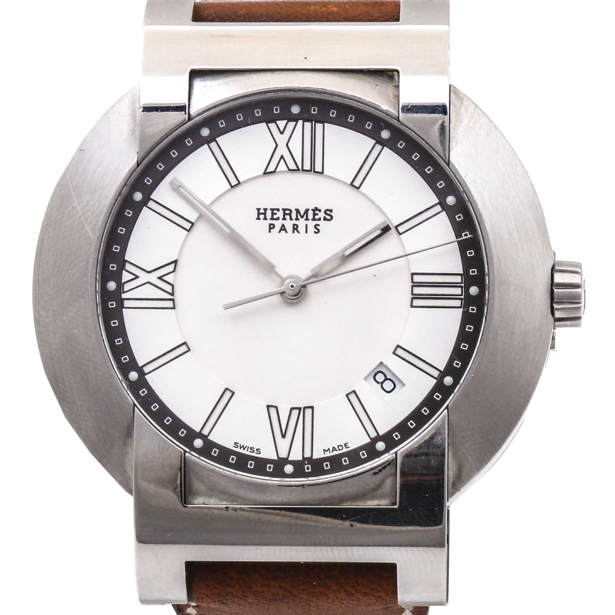 Hermes “Nomade” Stainless Steel Automatic Watch With Compass
