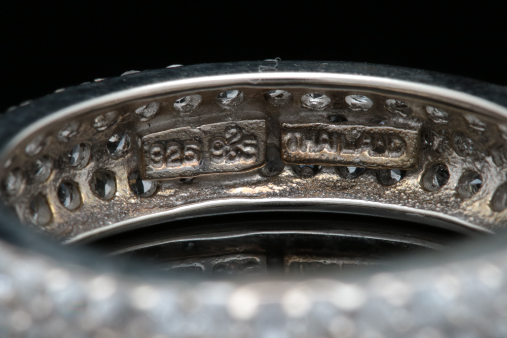 Sterling Silver and White Zircon Band