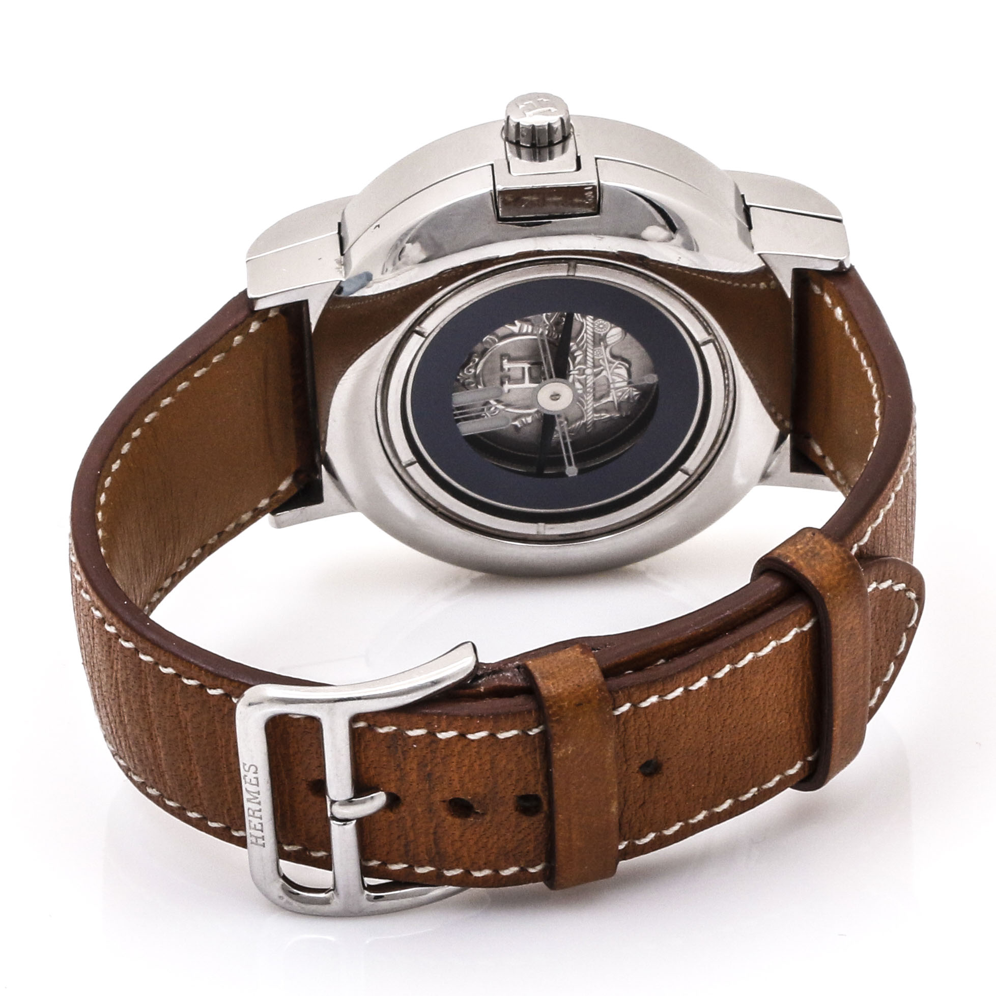 Hermes “Nomade” Stainless Steel Automatic Watch With Compass