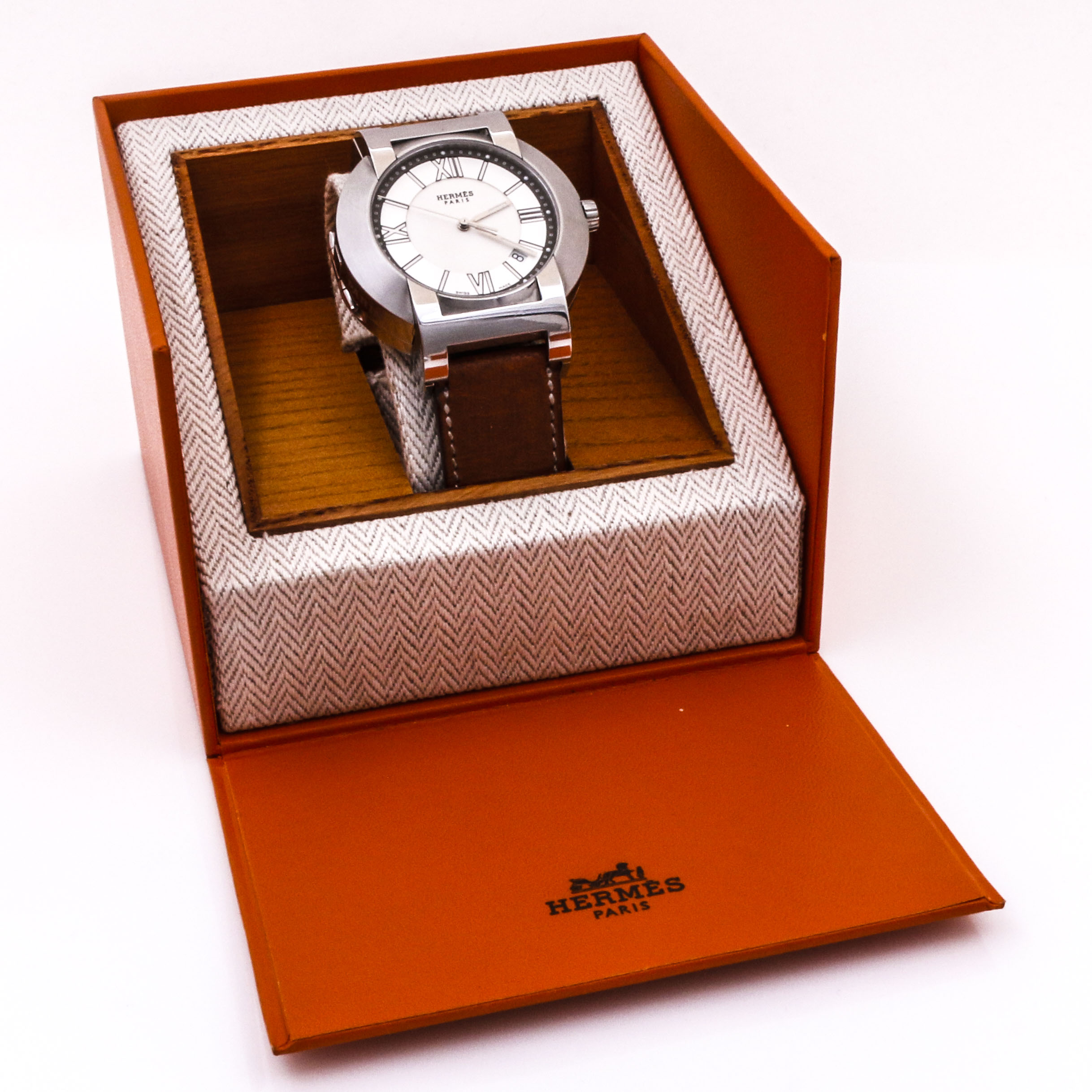 Hermes “Nomade” Stainless Steel Automatic Watch With Compass