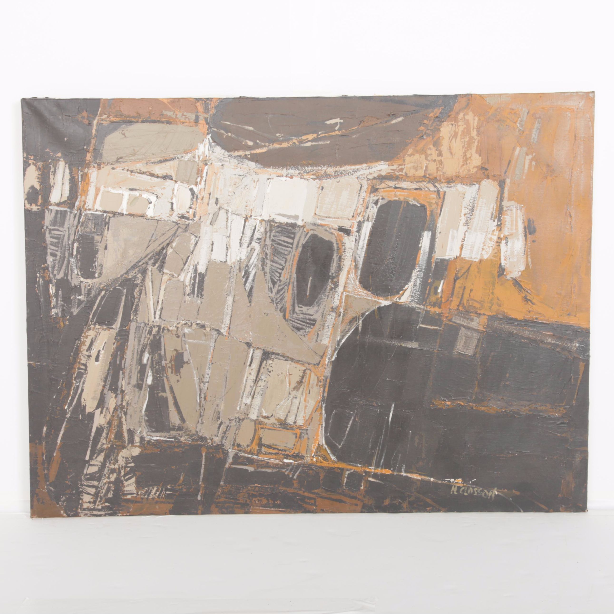 Nanci Closson Oil Painting on Canvas of Abstract Shapes