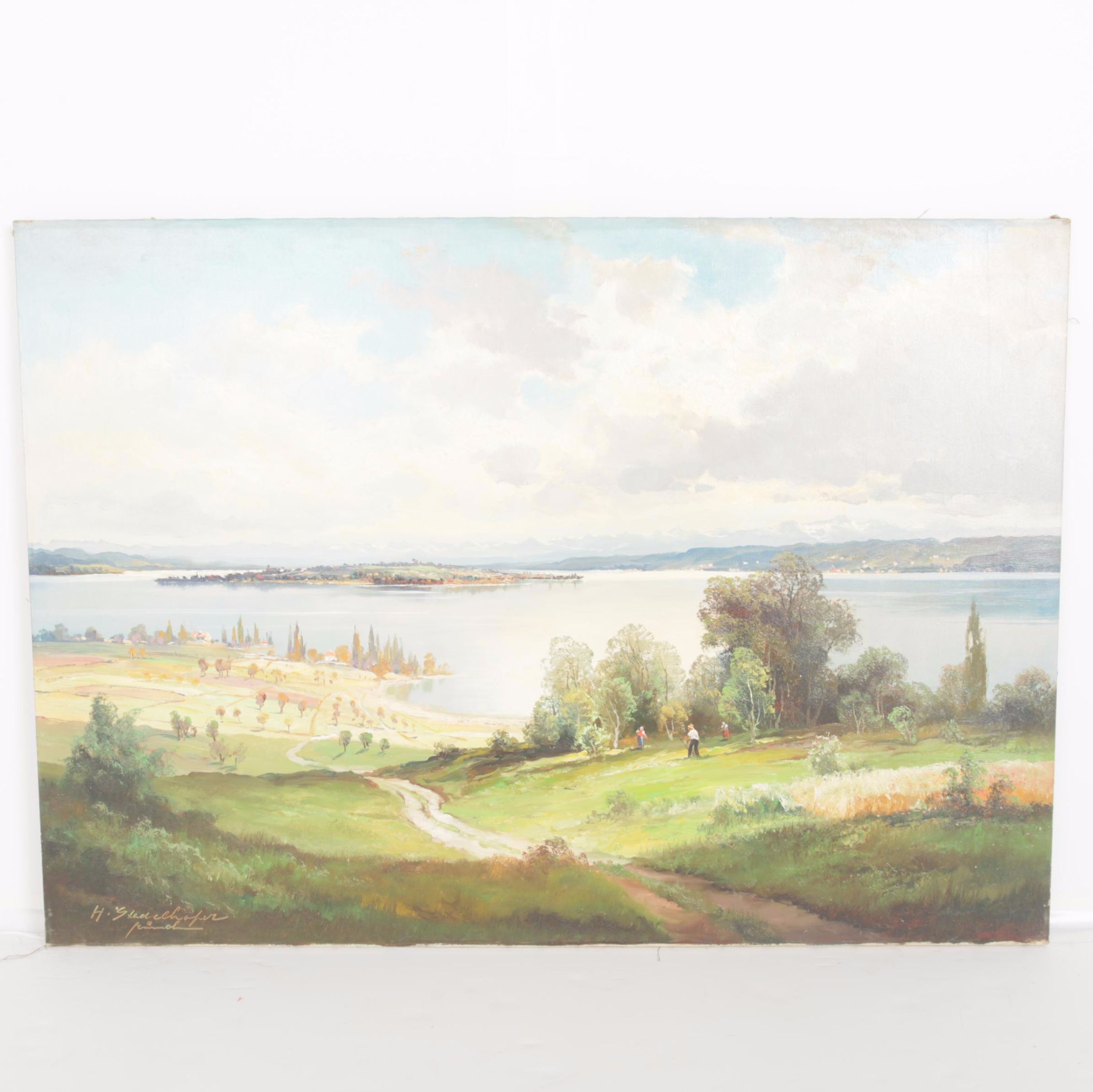 Helmut Stadelhofer Oil on Canvas of "Munich"