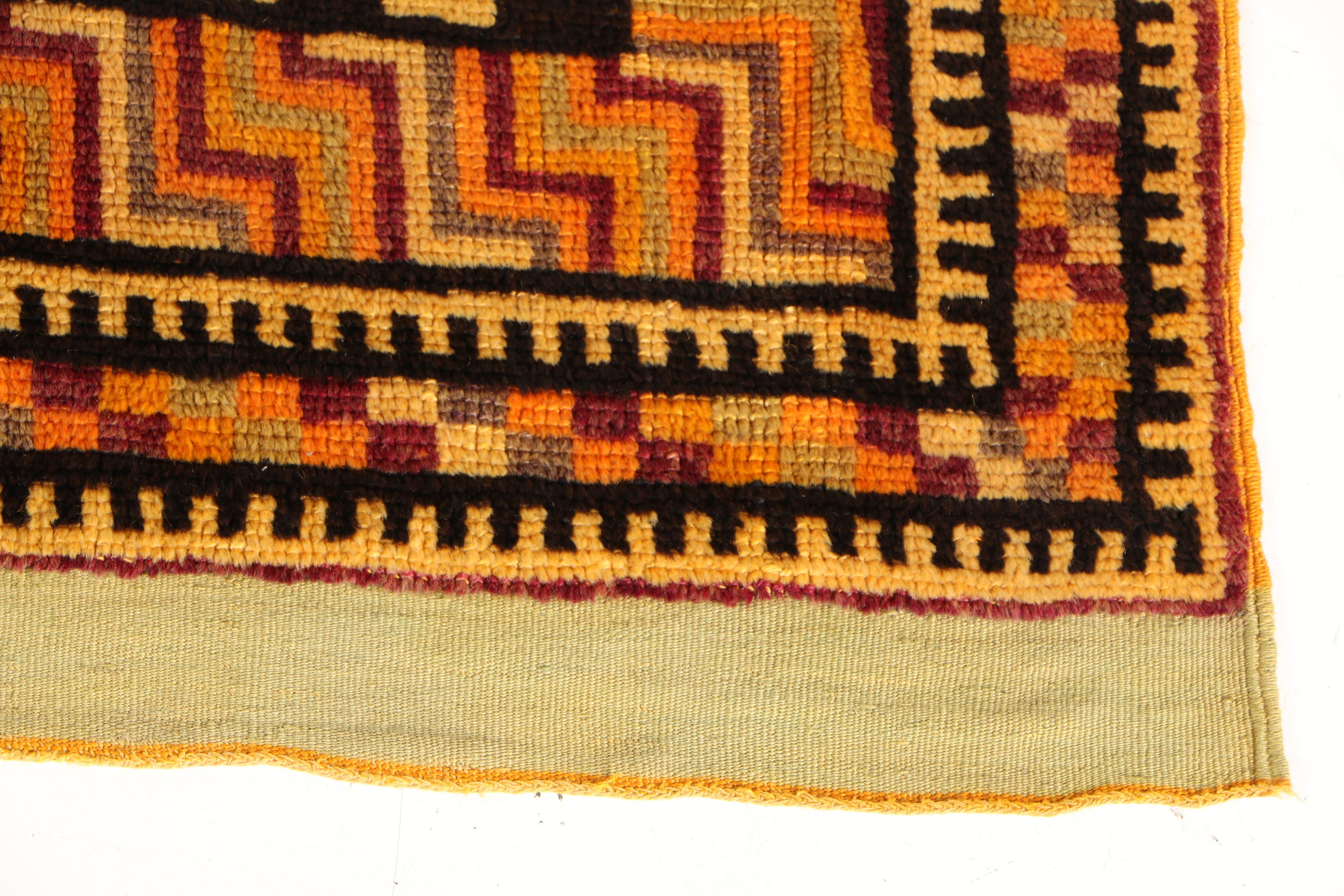Handwoven Anatolian Tribal Area Rug