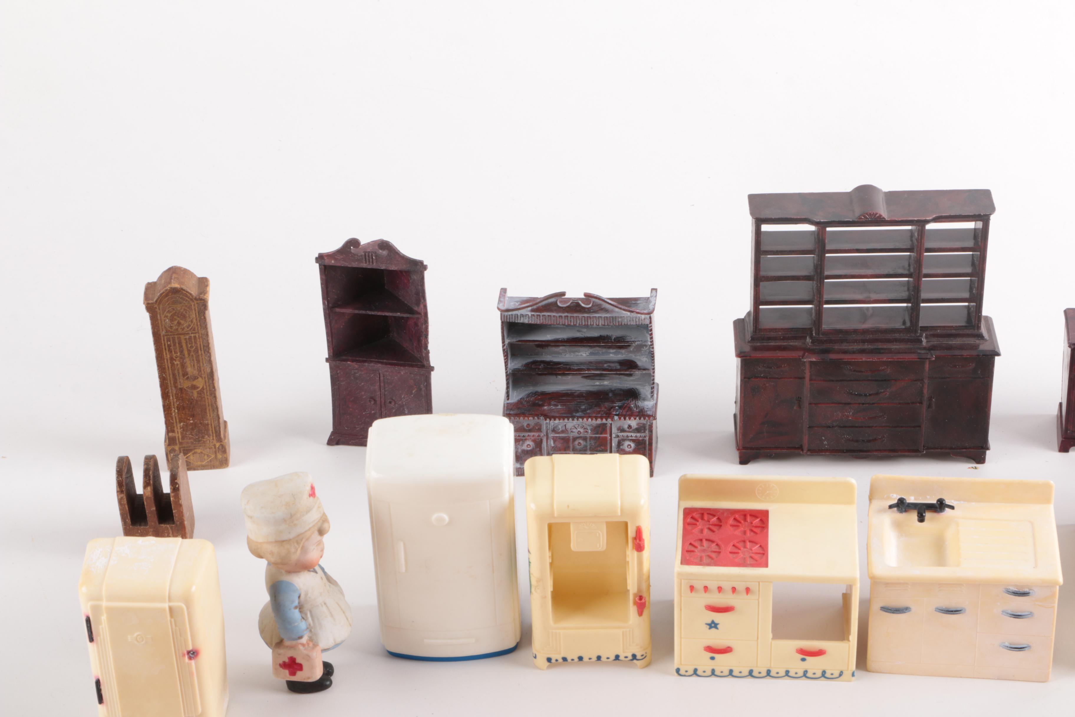 Collection of Doll House Furniture and Accessories