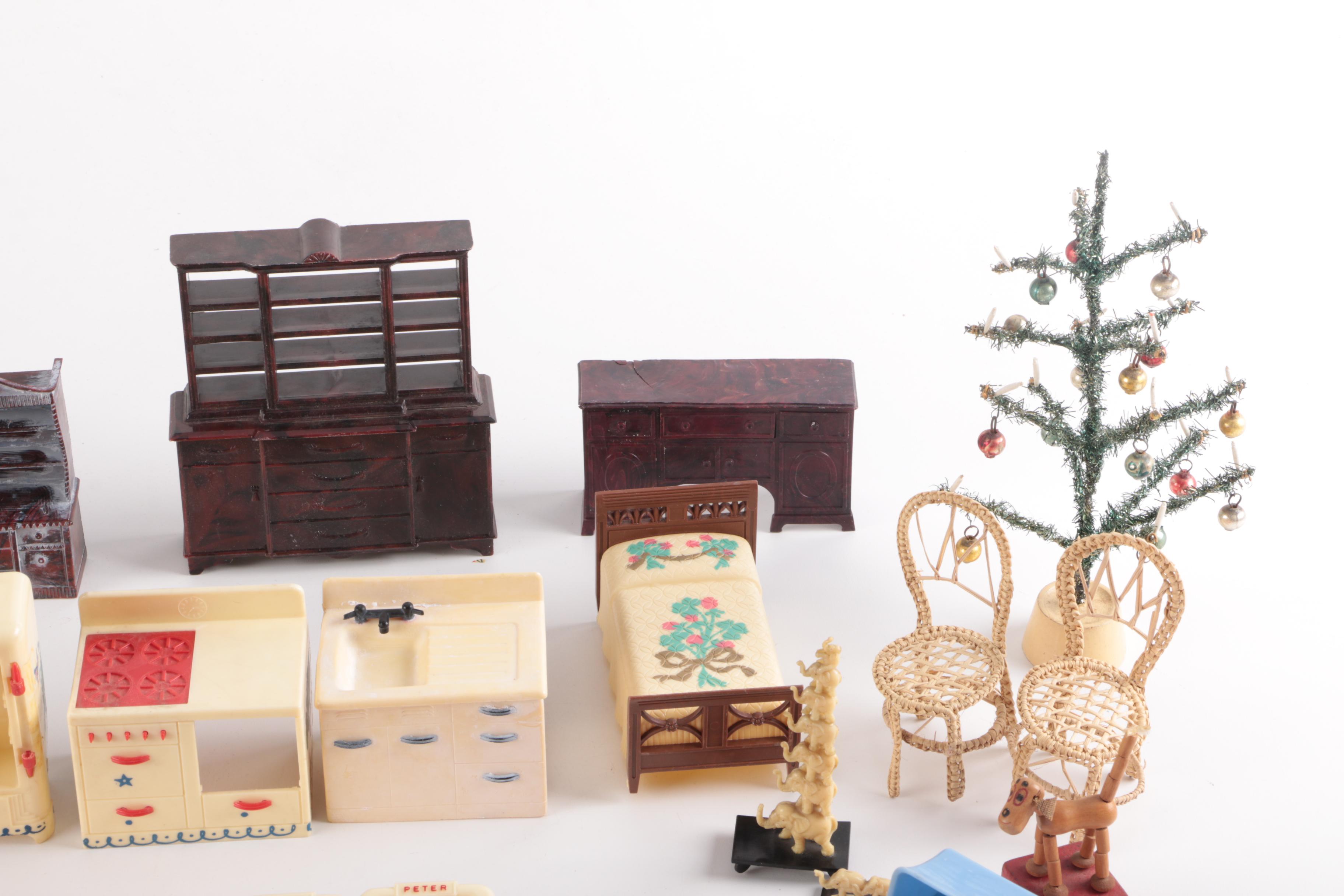 Collection of Doll House Furniture and Accessories