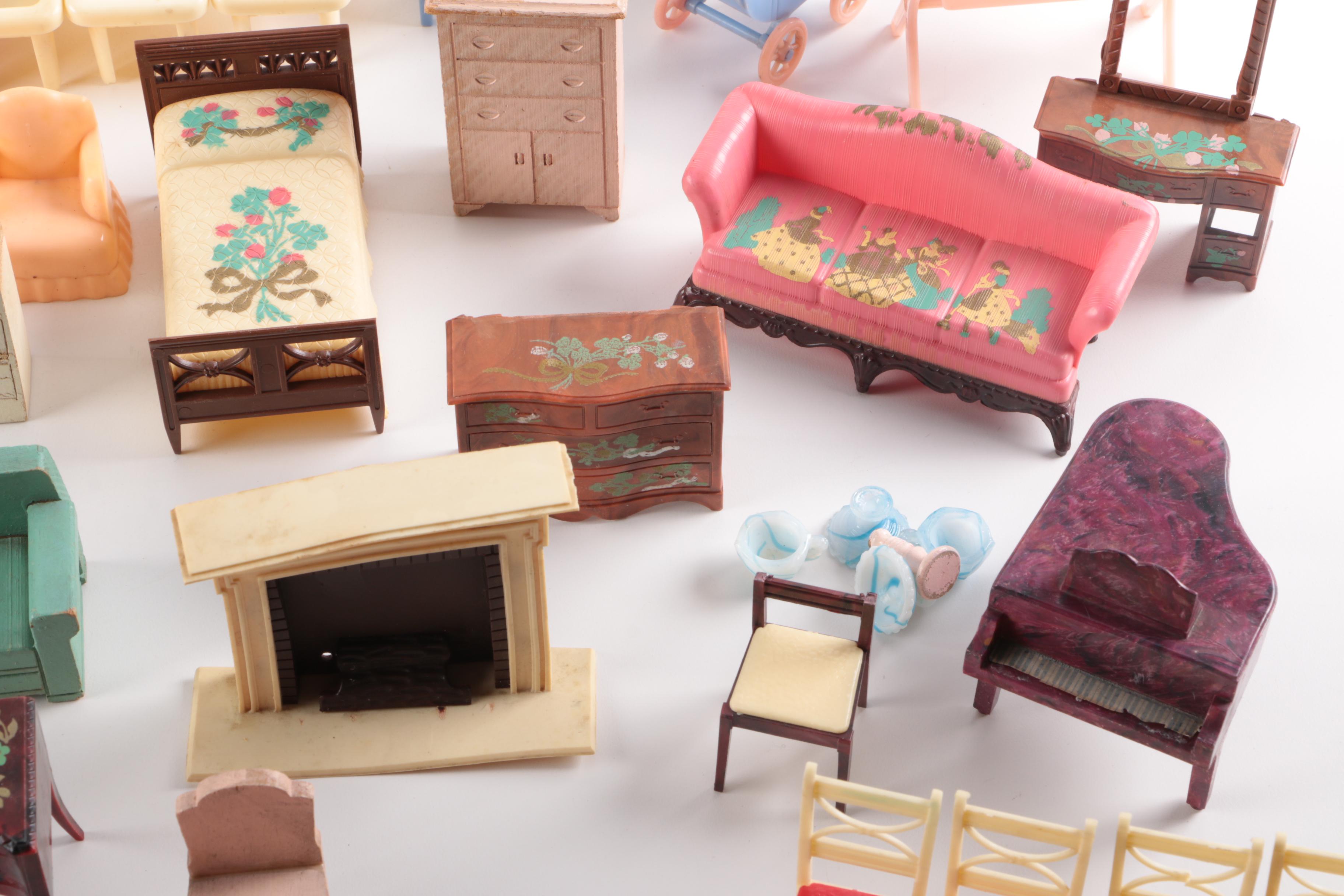 Collection of Doll House Furniture and Accessories