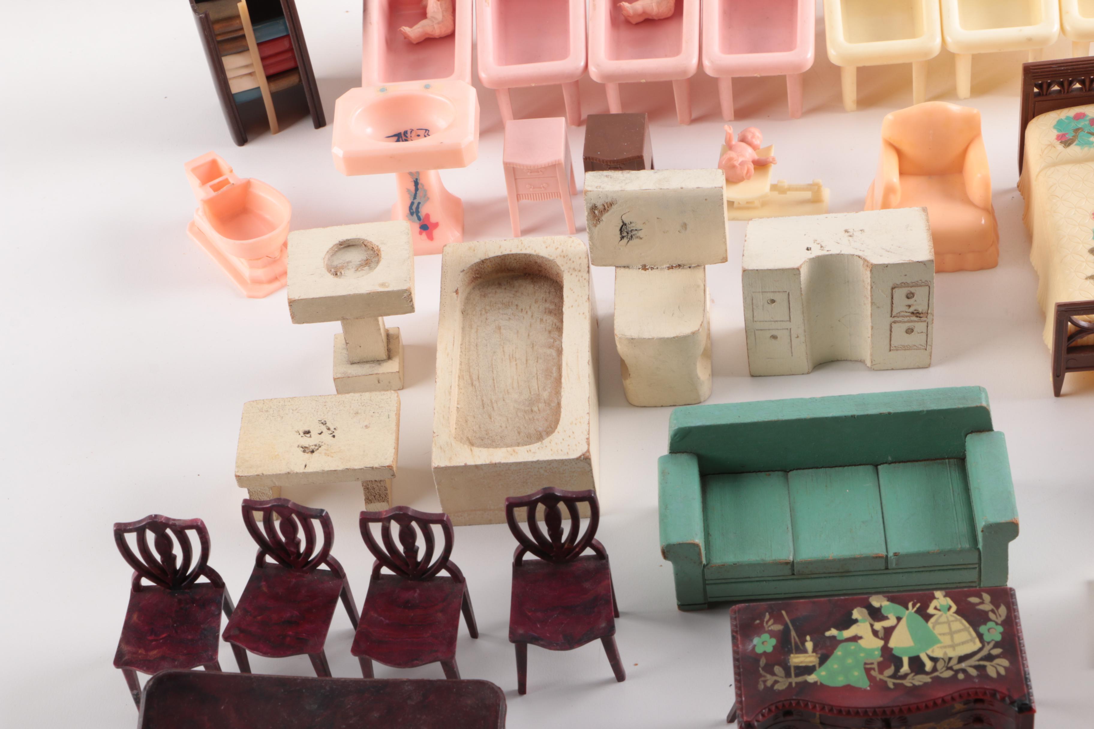 Collection of Doll House Furniture and Accessories