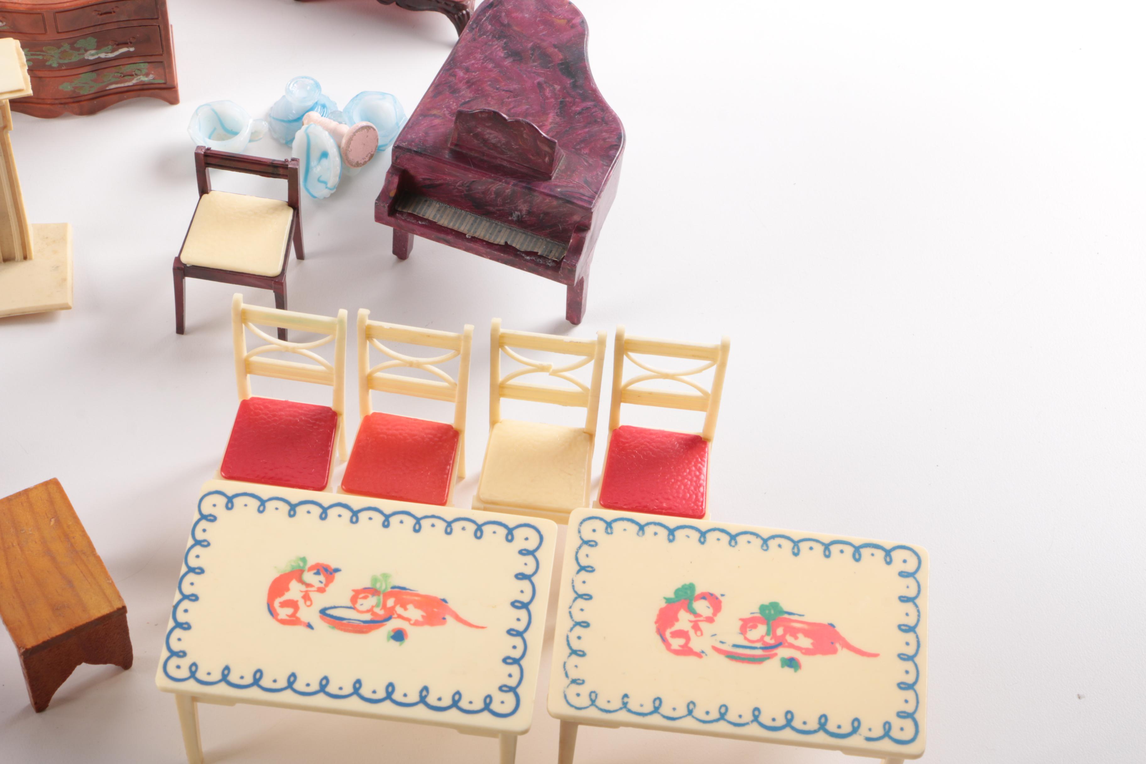 Collection of Doll House Furniture and Accessories