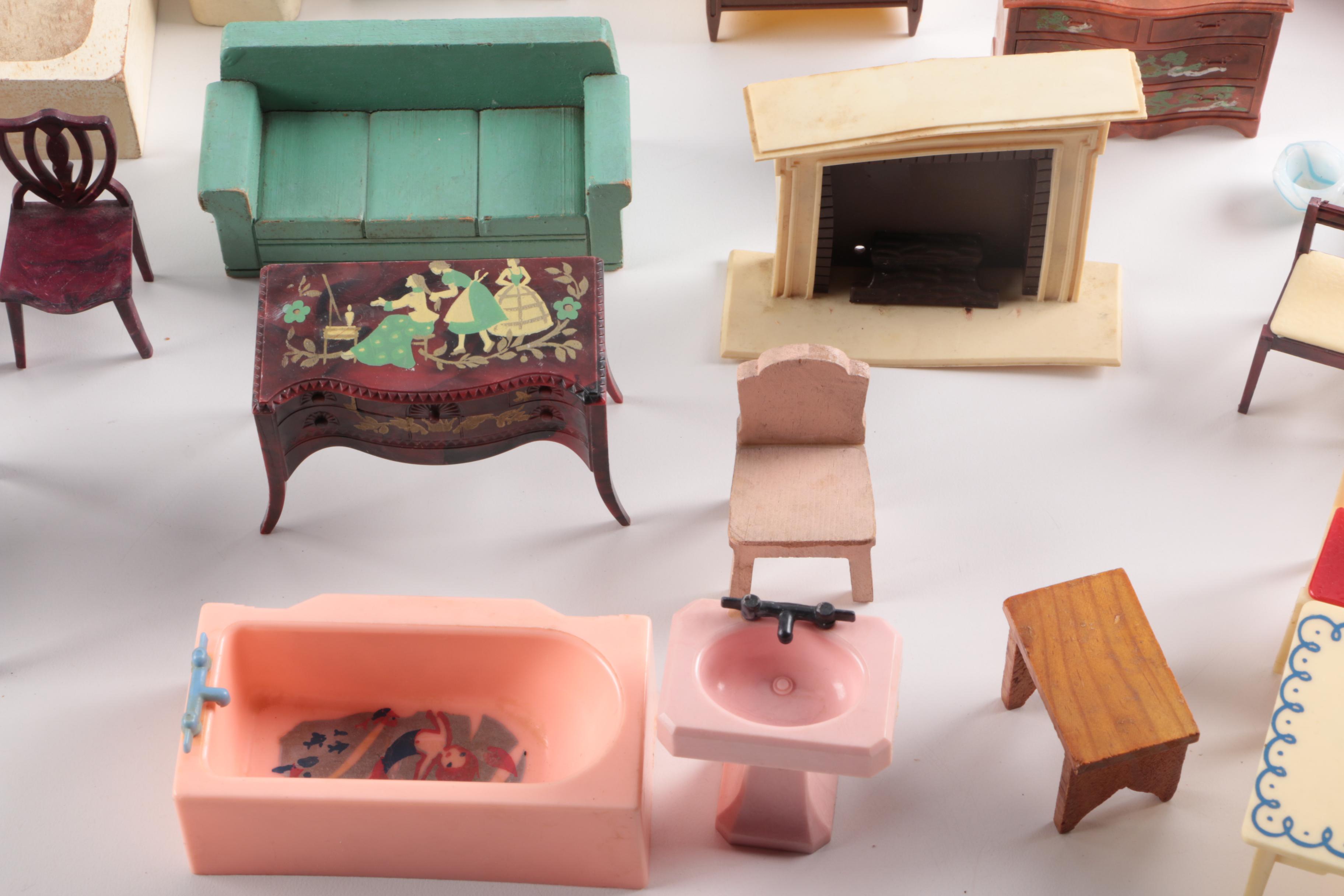 Collection of Doll House Furniture and Accessories