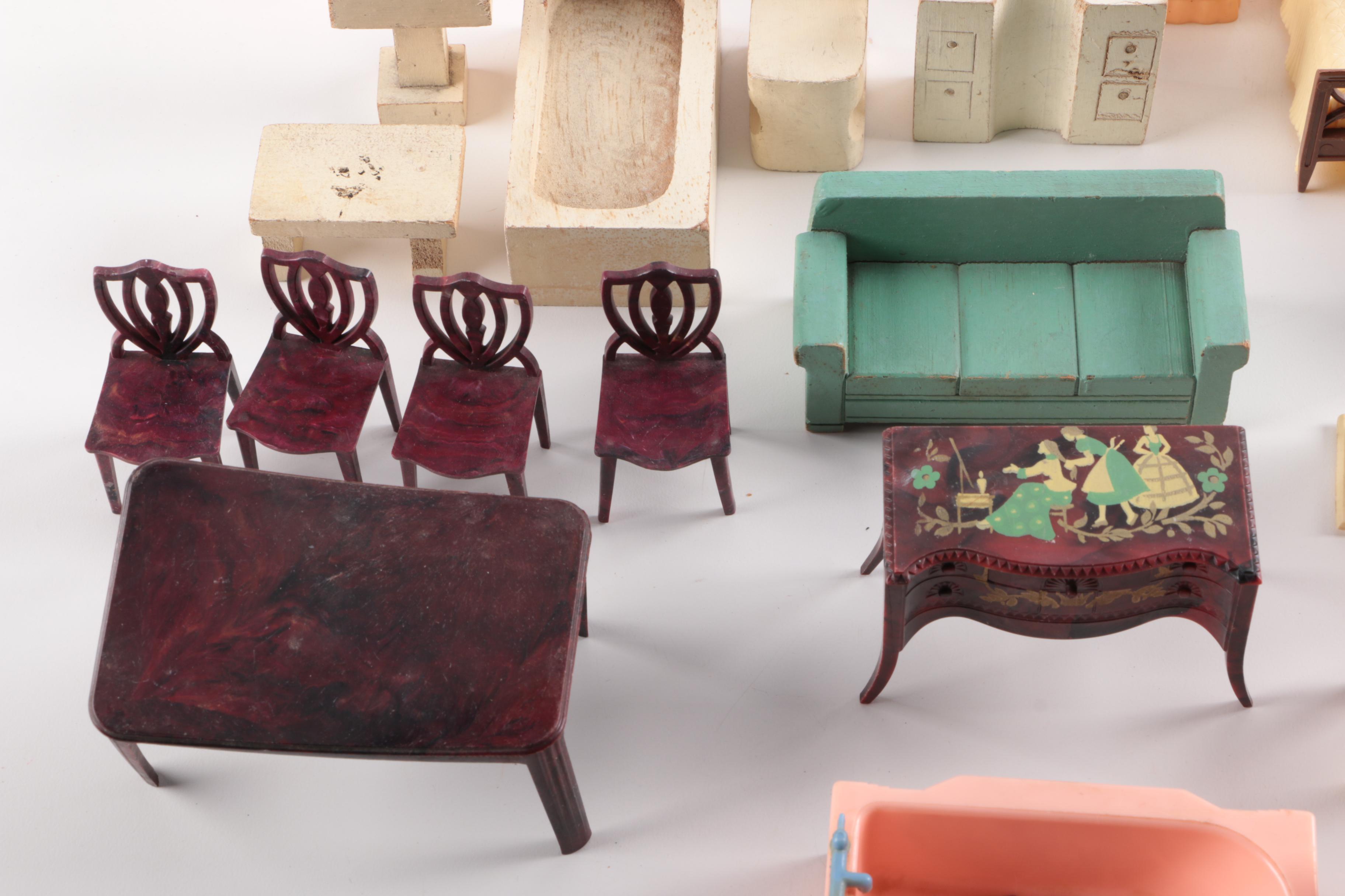 Collection of Doll House Furniture and Accessories