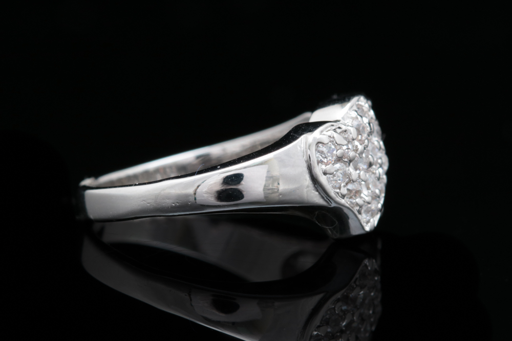 Sterling Silver and CZ Double Heart Ring