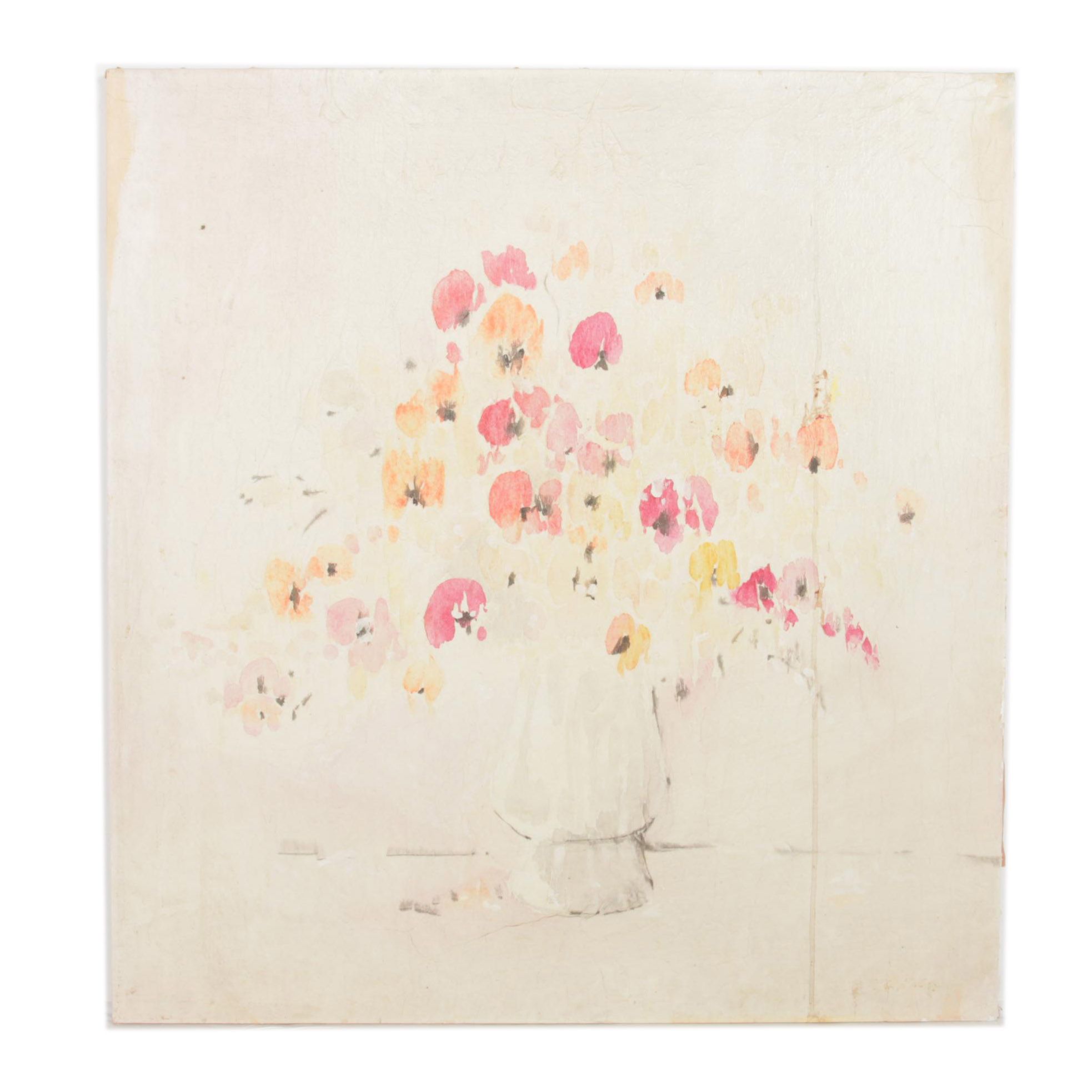 Alfred G. Huber Mixed Media on Canvas Still Life