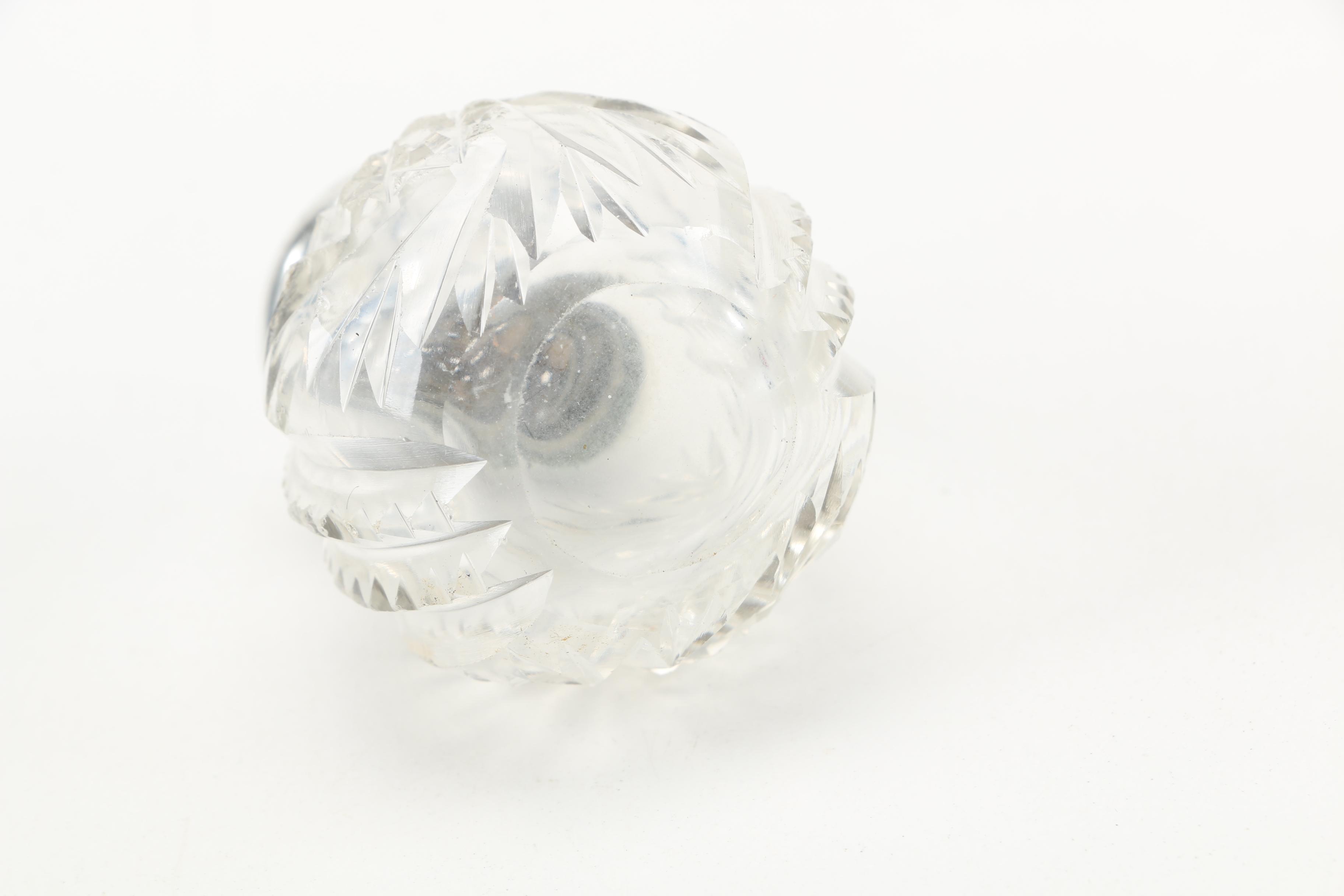 Crystal Salt and Pepper Shakers With Sterling Lids