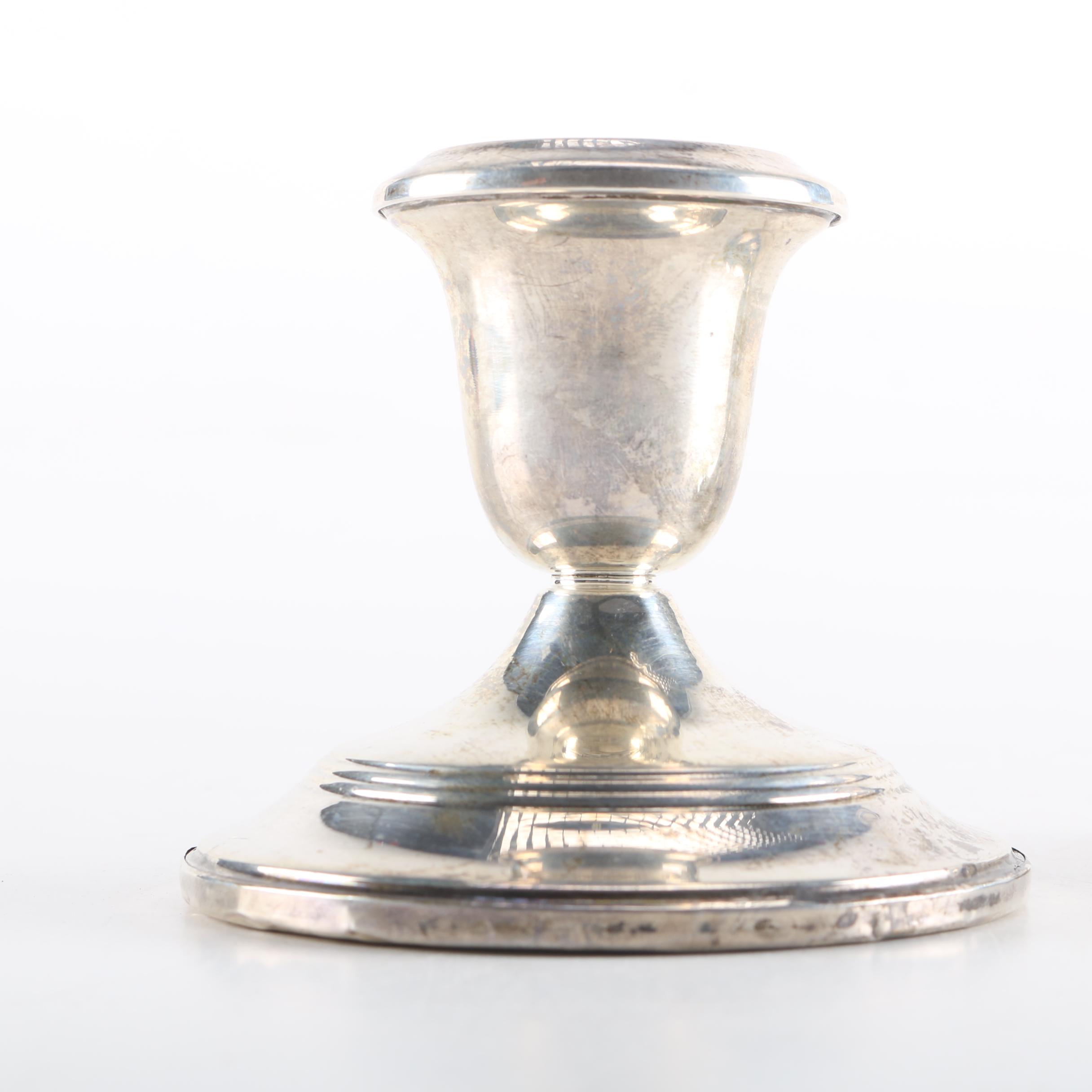 Hunt Silver Weighted Sterling Silver Candleholders