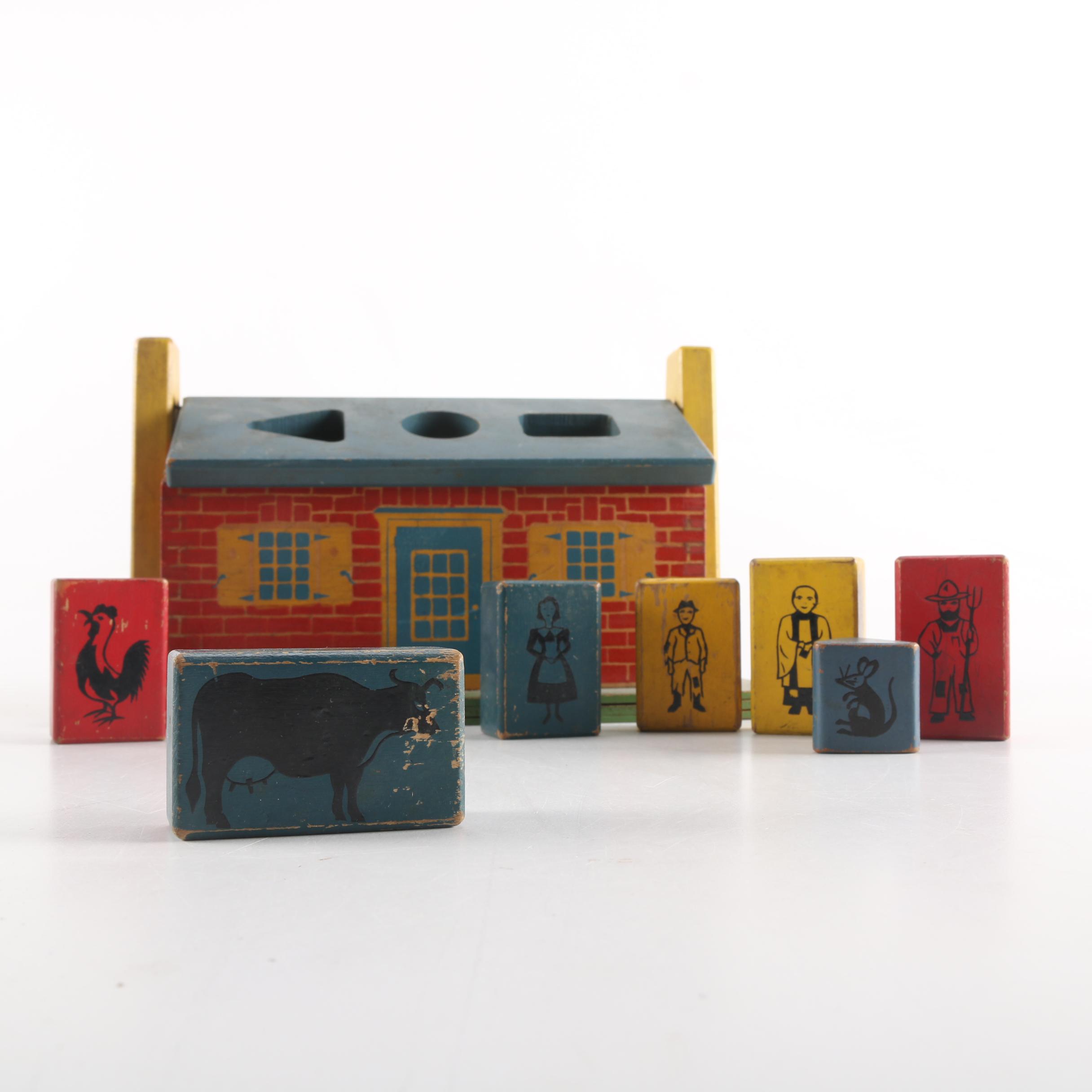 Vintage Holgate Educational Block Toy Set