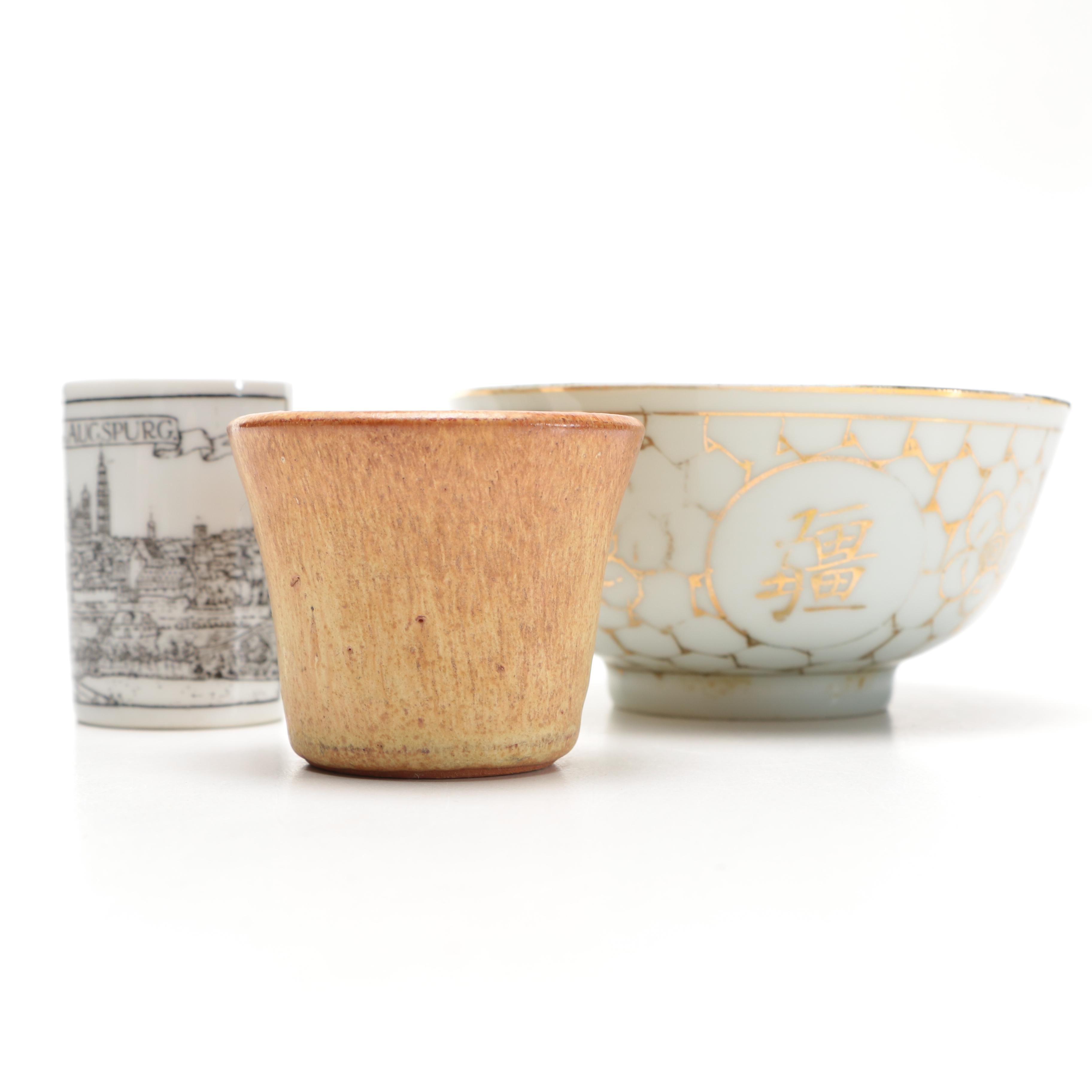 Chinese Porcelain Bowl and Two Cups