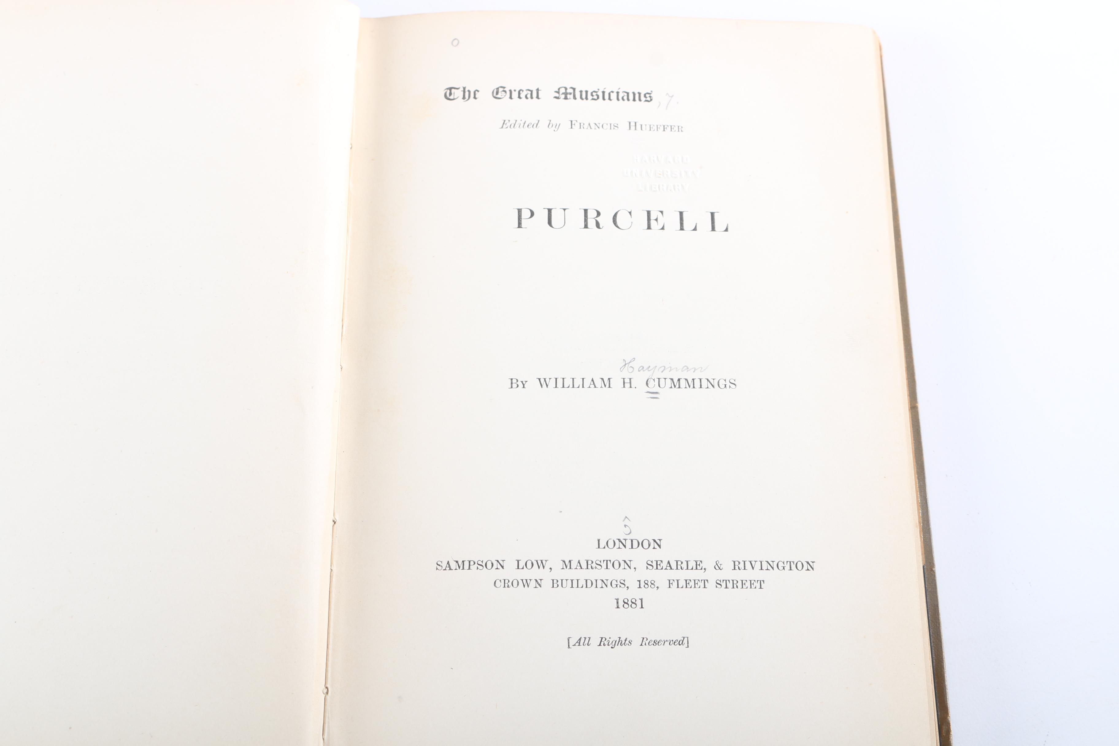 1881 "The Great Musicians" Books