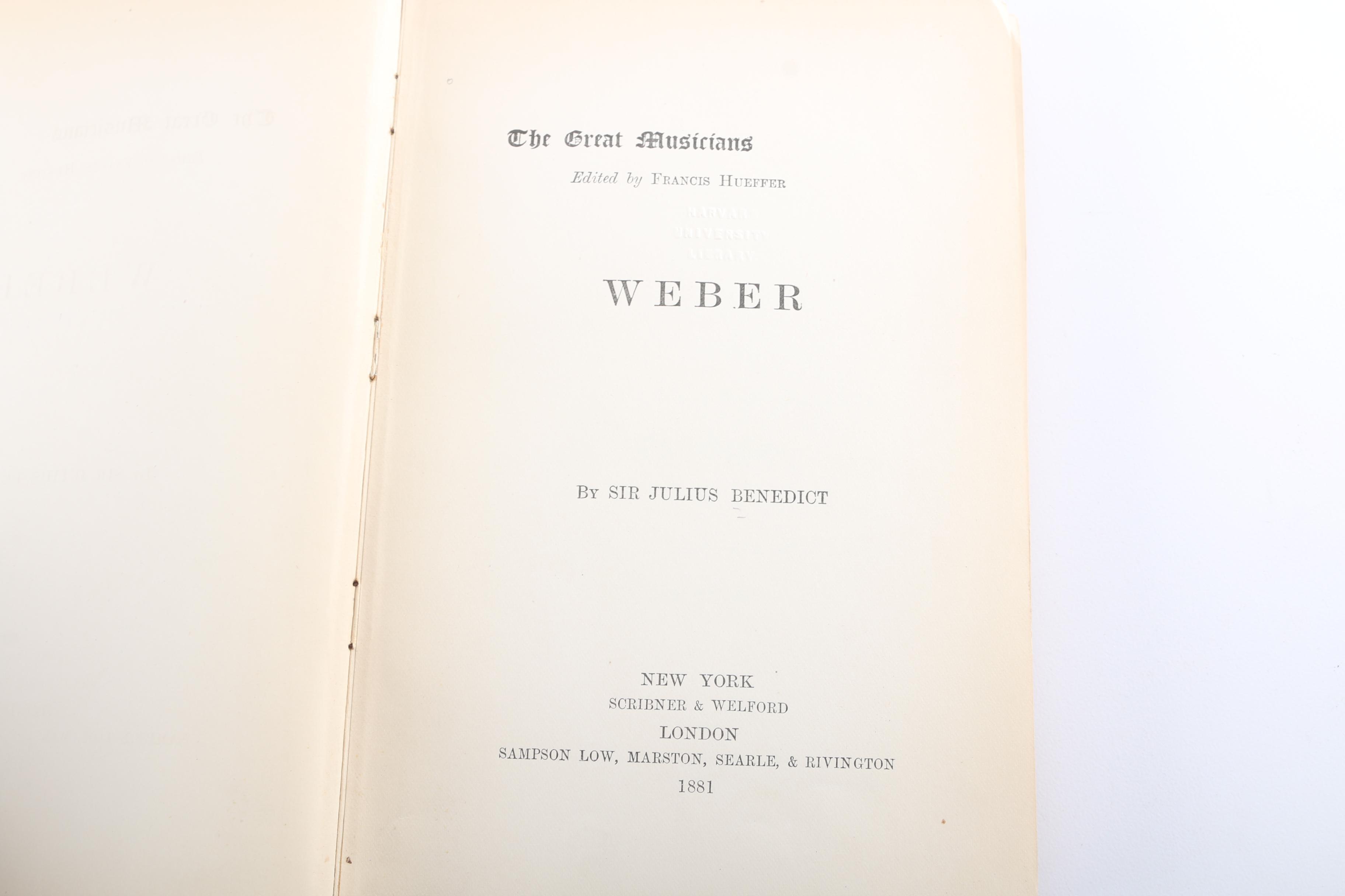1881 "The Great Musicians" Books