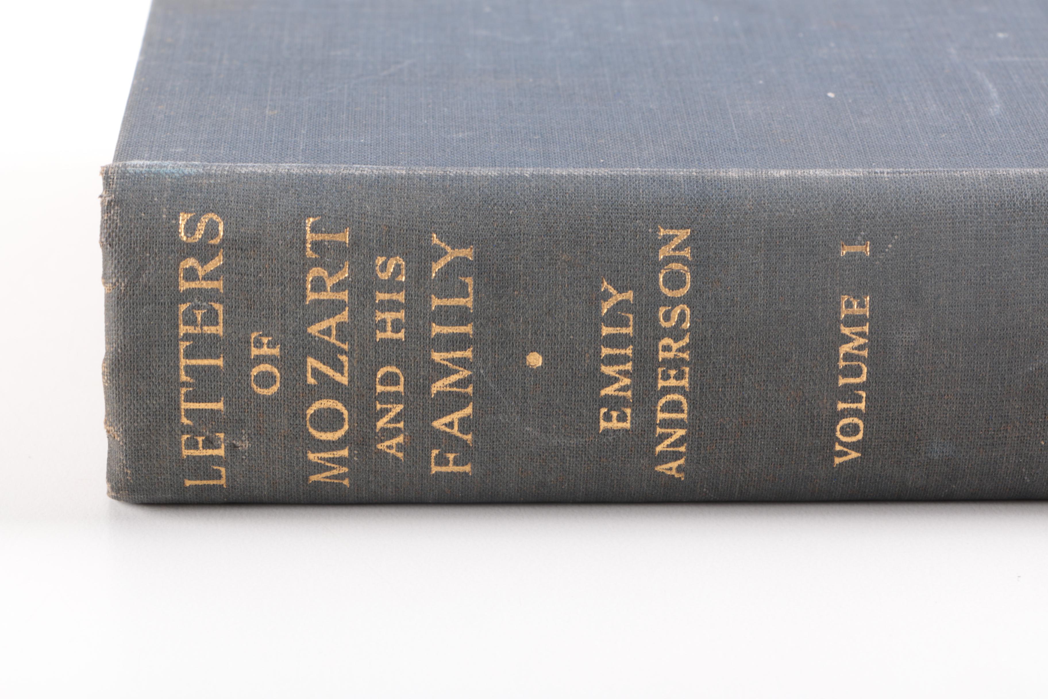 1938 "Letters of Mozart and His Family" Volume I by Emily Anderson
