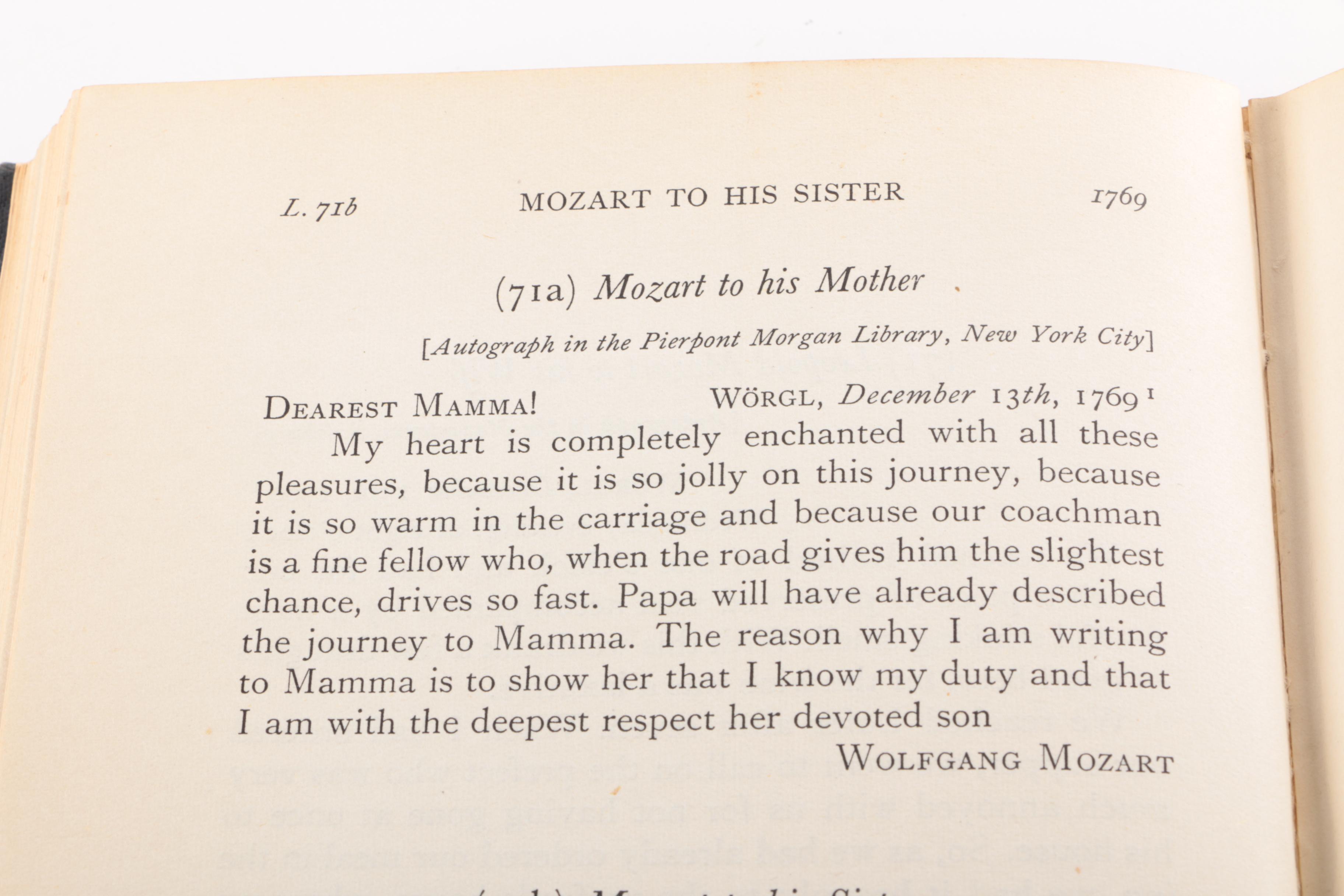 1938 "Letters of Mozart and His Family" Volume I by Emily Anderson