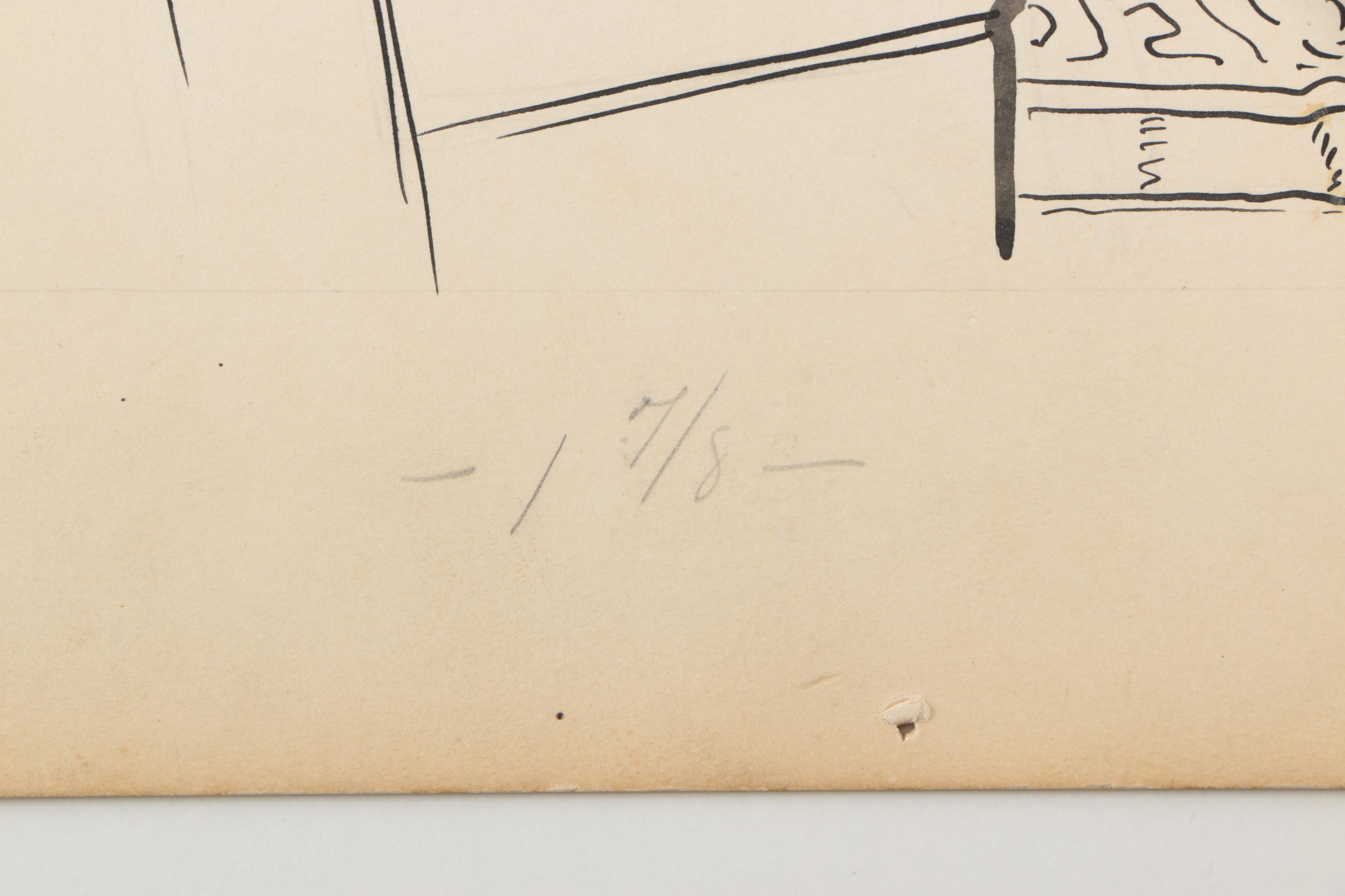 Early 20th Century, Clement Ink and Pencil Illustrations