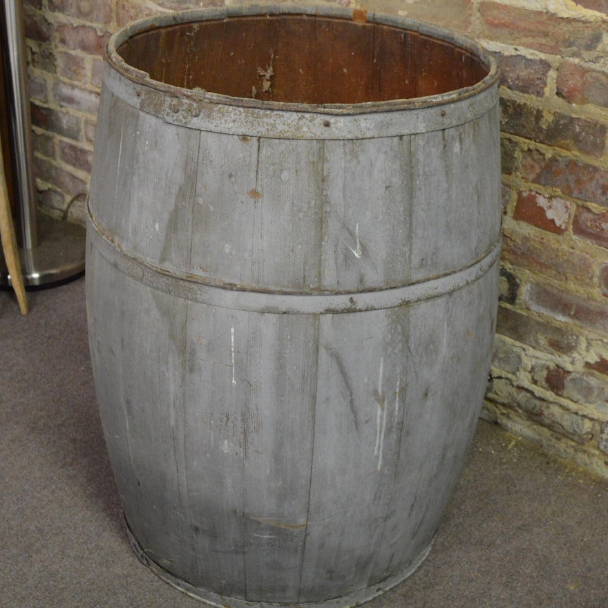 Painted Wooden Barrel