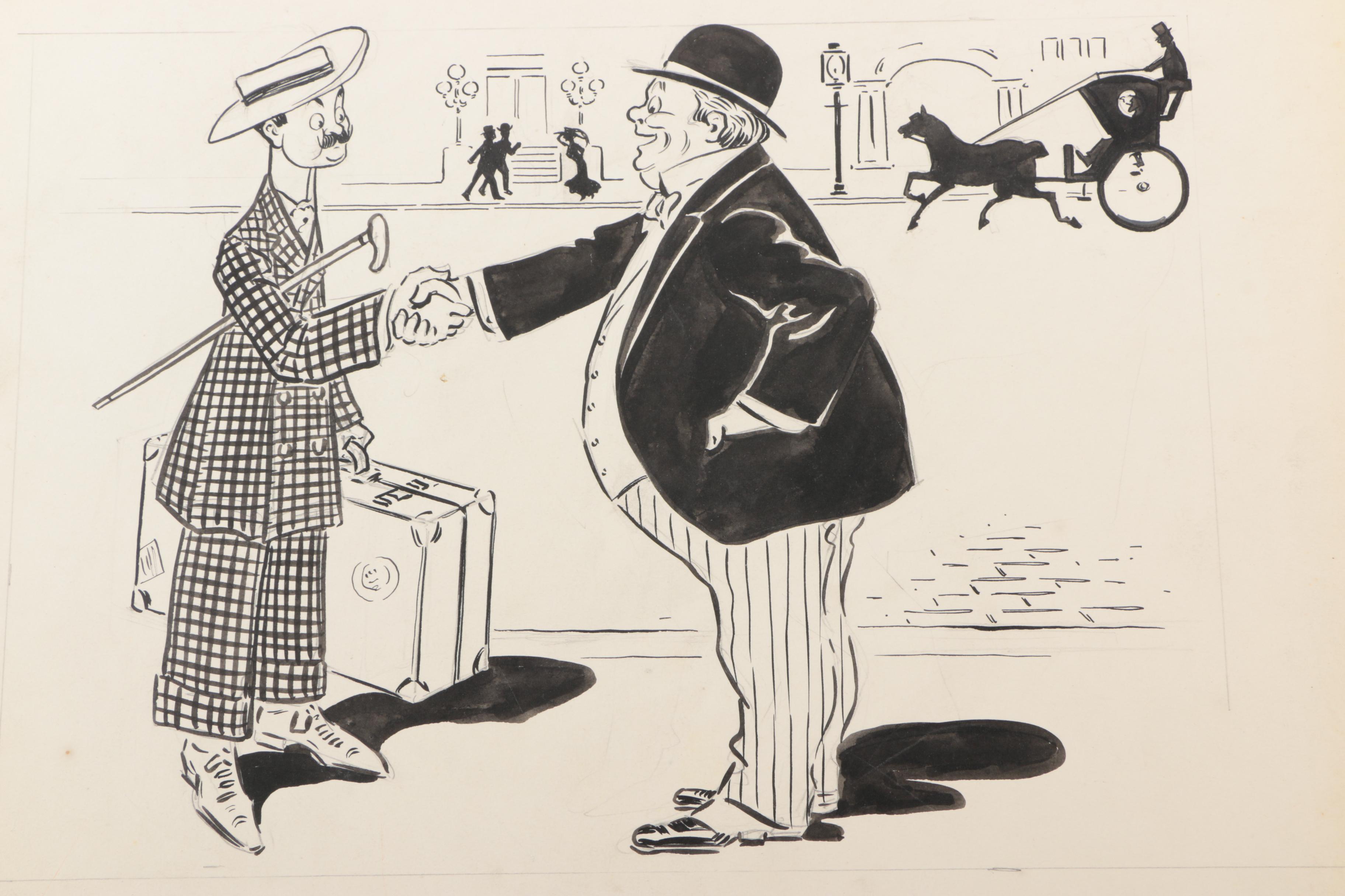 Early 20th Century, Clement Ink and Pencil Illustrations