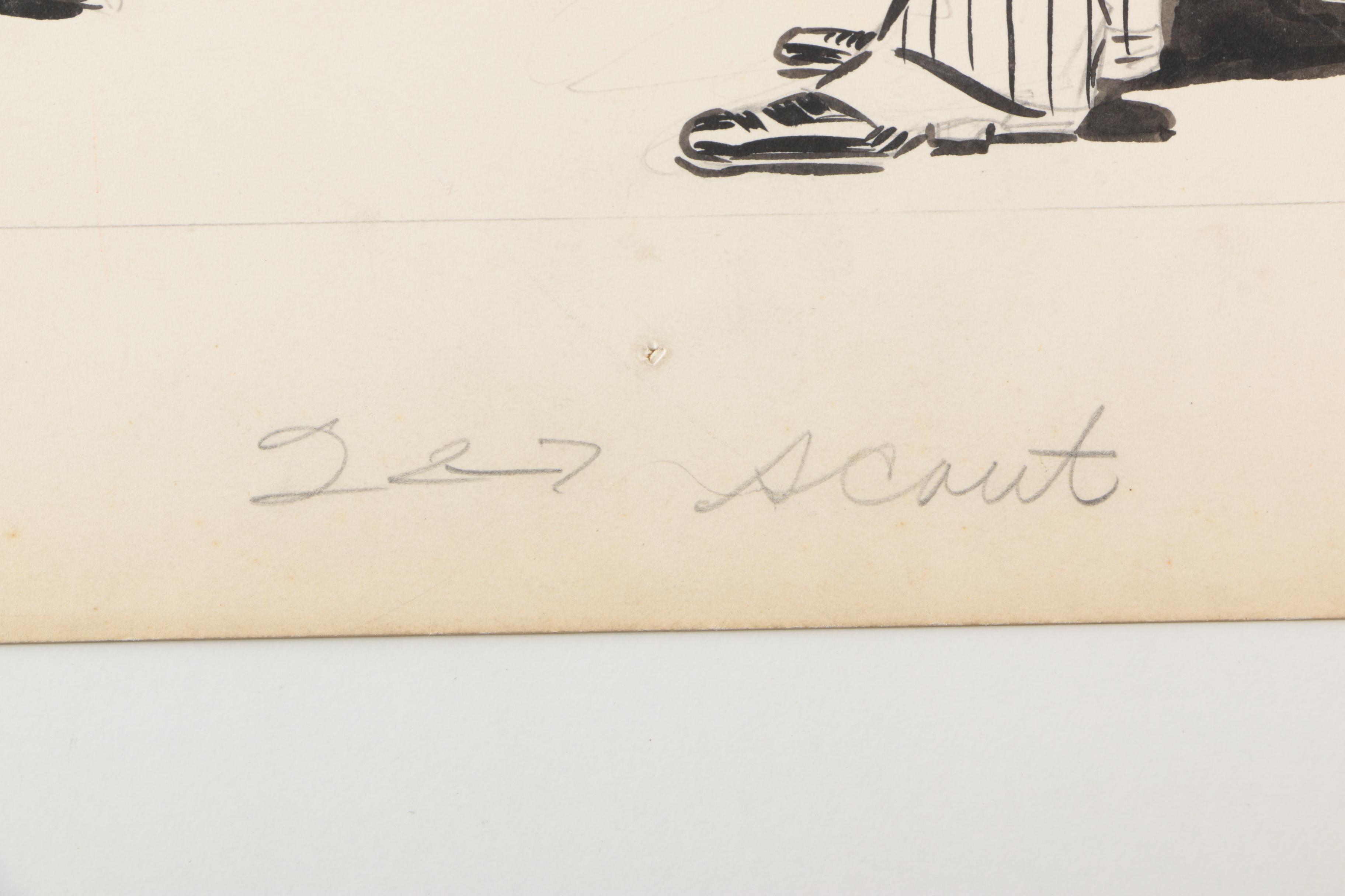 Early 20th Century, Clement Ink and Pencil Illustrations