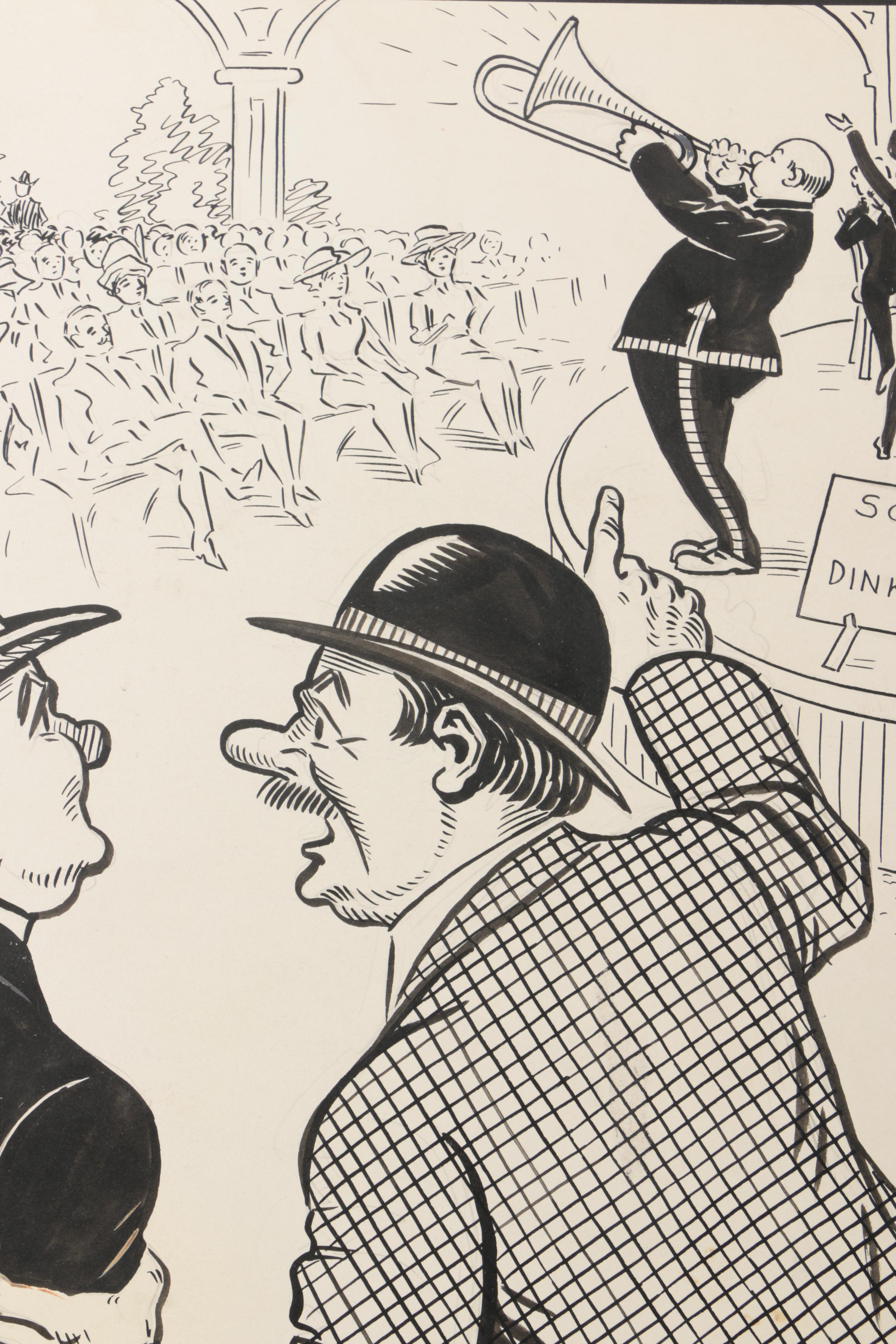 Early 20th Century, Clement Ink and Pencil Illustrations