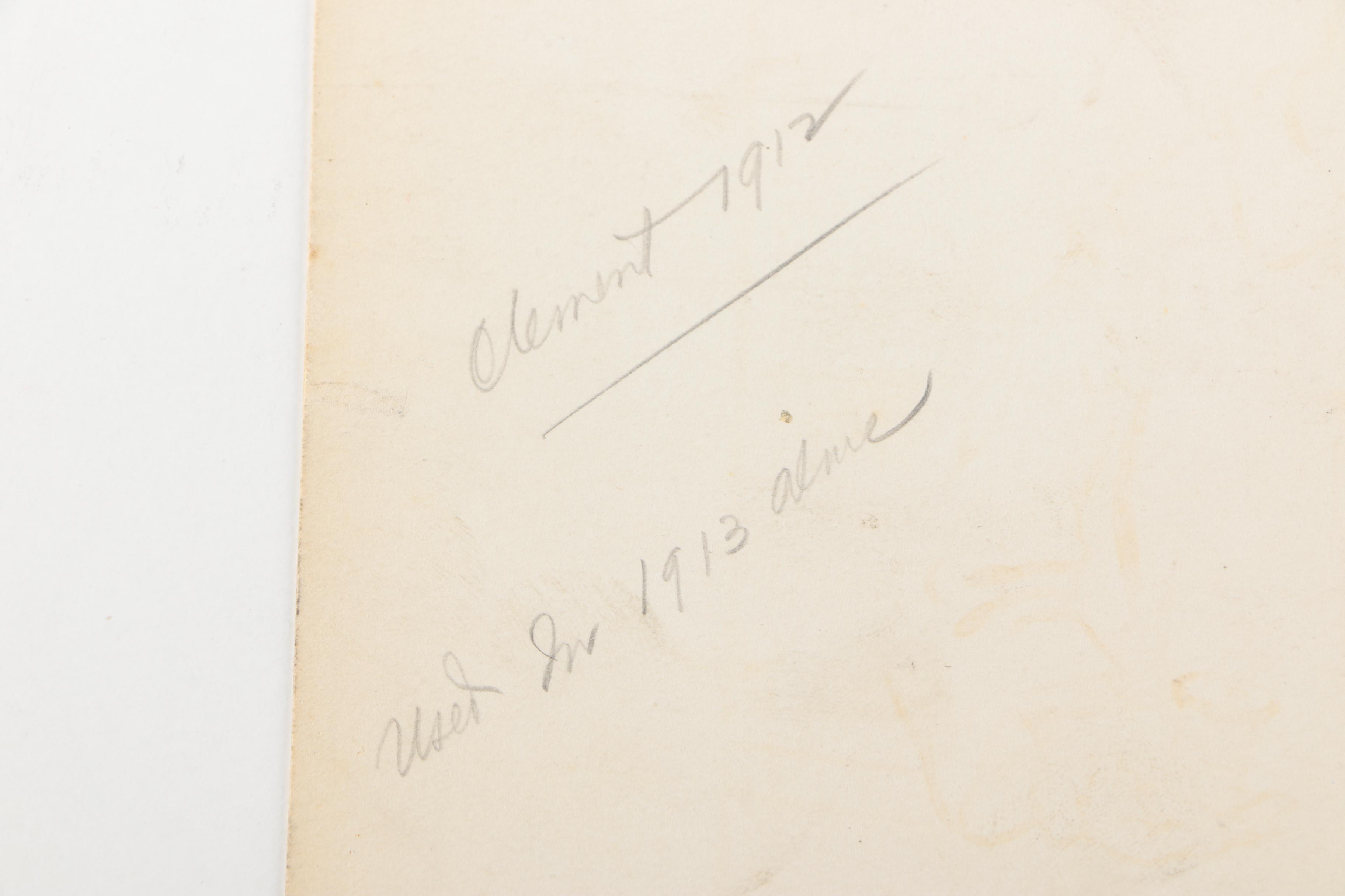 Early 20th Century, Clement Ink and Pencil Illustrations