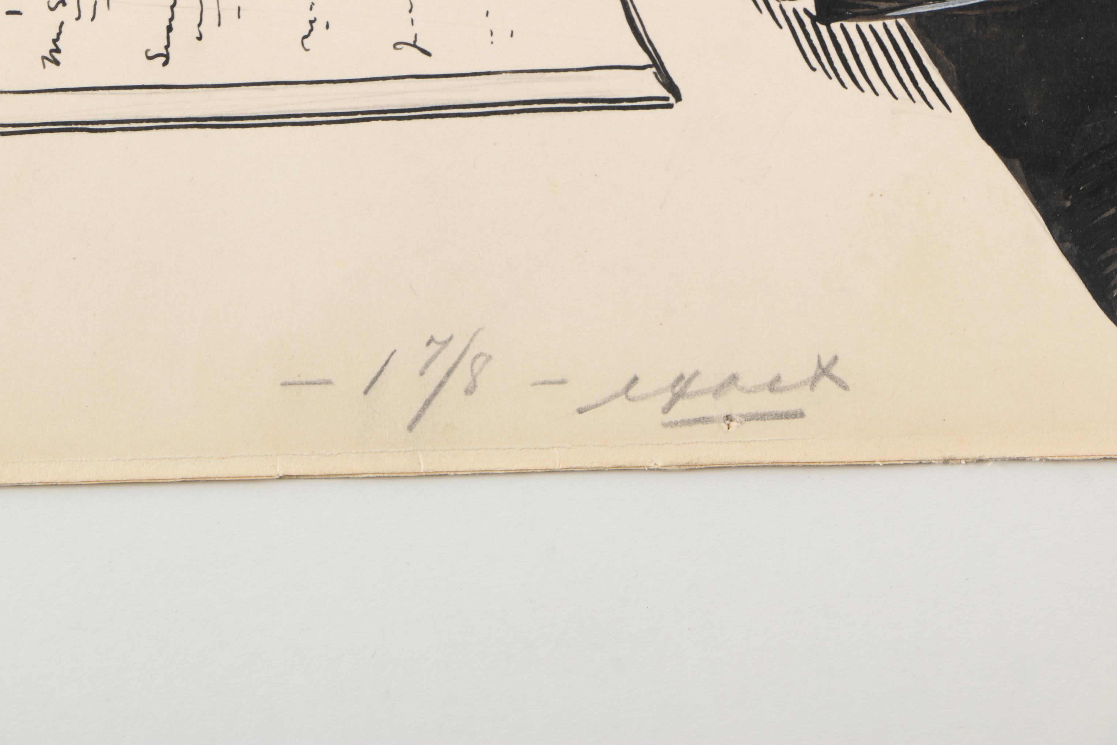 Early 20th Century, Clement Ink and Pencil Illustrations