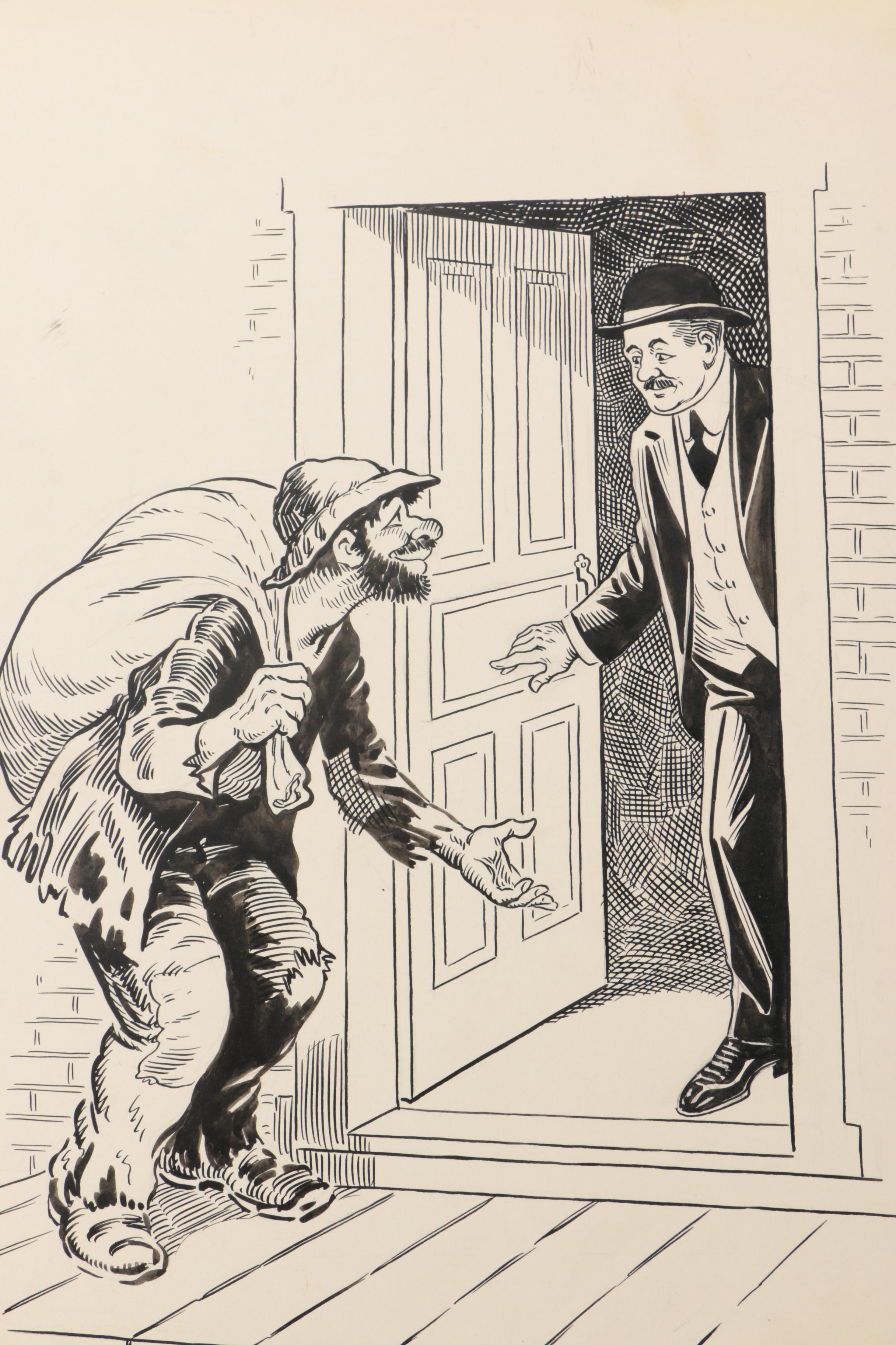 Early 20th Century, Clement Ink and Pencil Illustrations