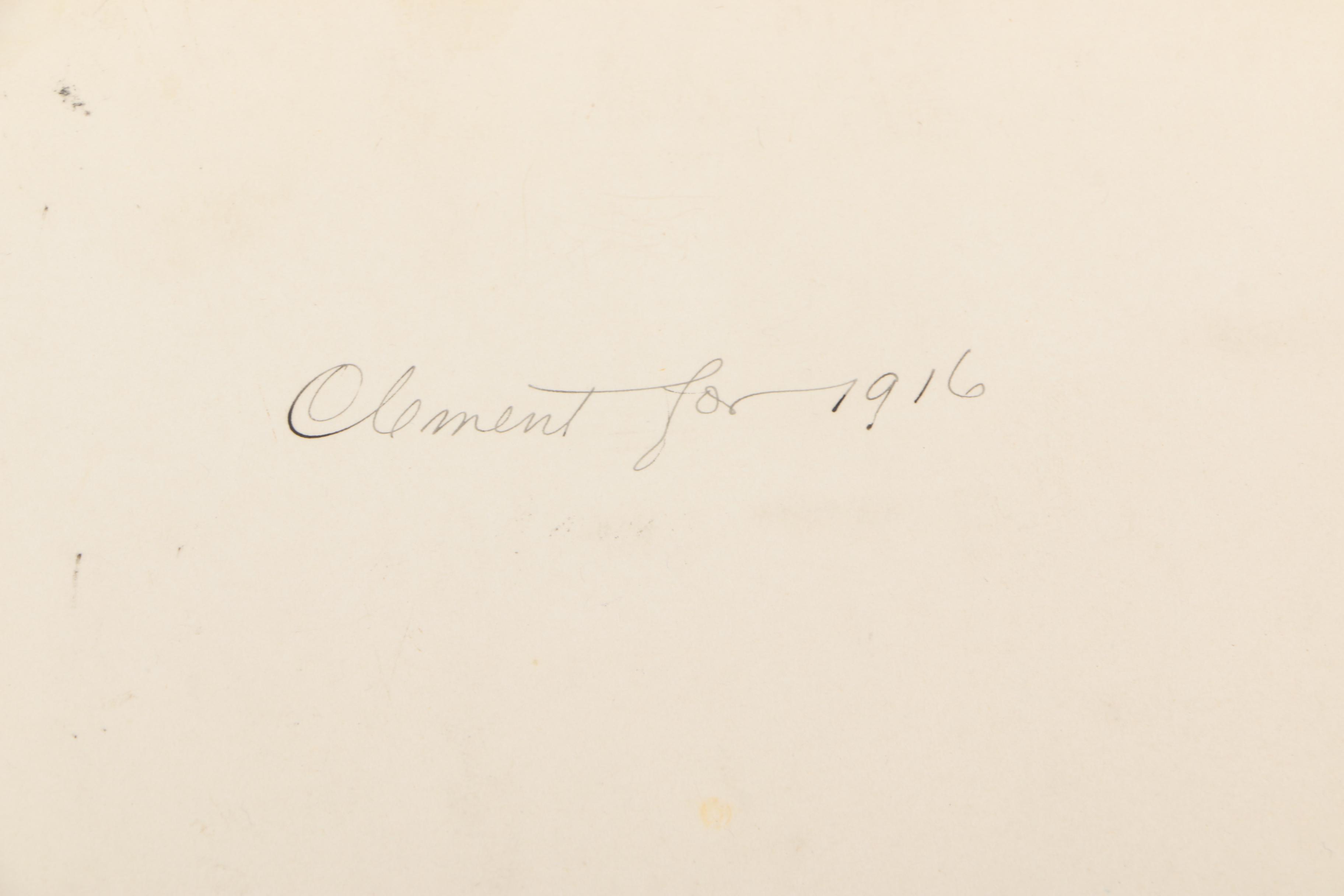 Early 20th Century, Clement Ink and Pencil Illustrations