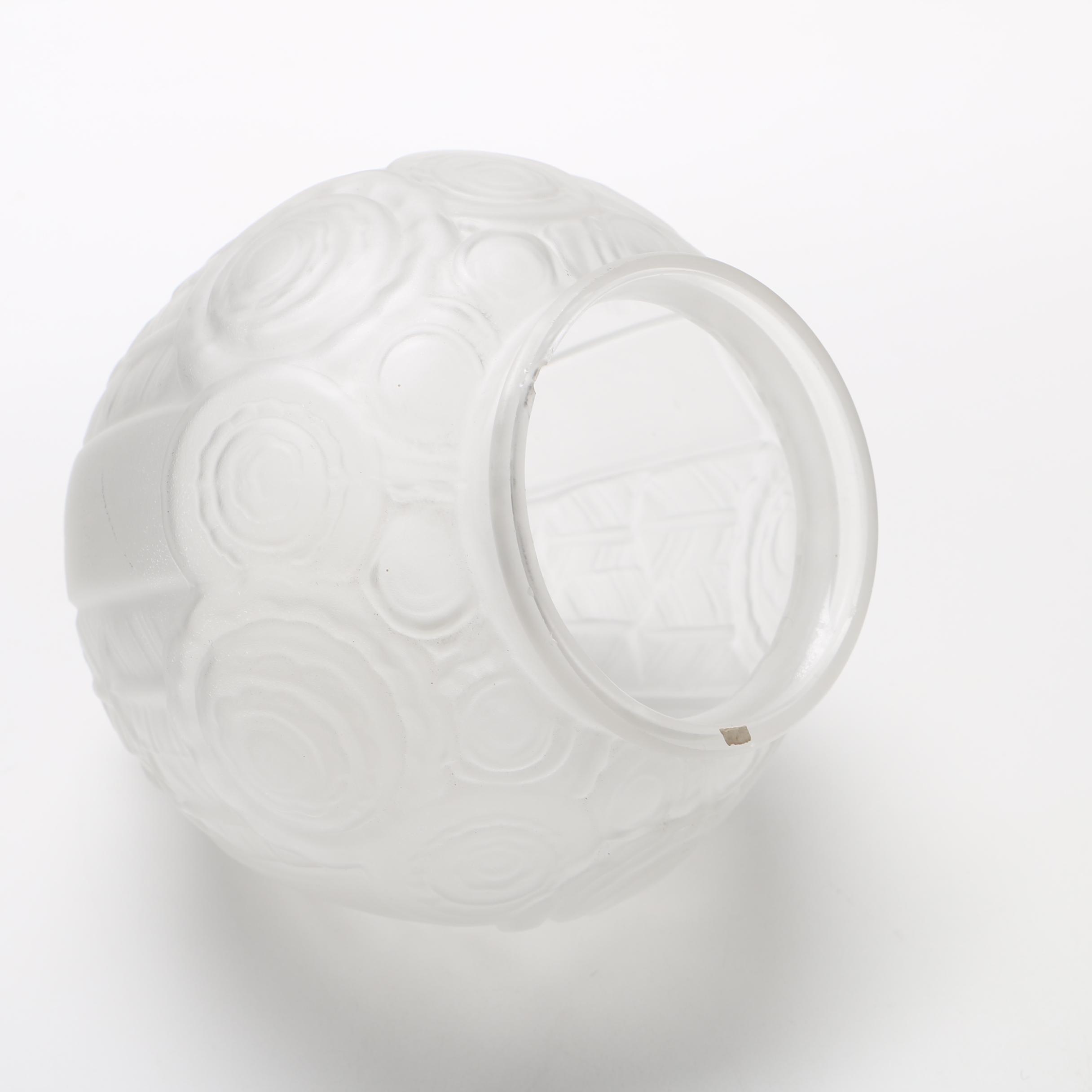 Mid 1920s André Hunebelle Art Nouveau Style Frosted Glass Vases