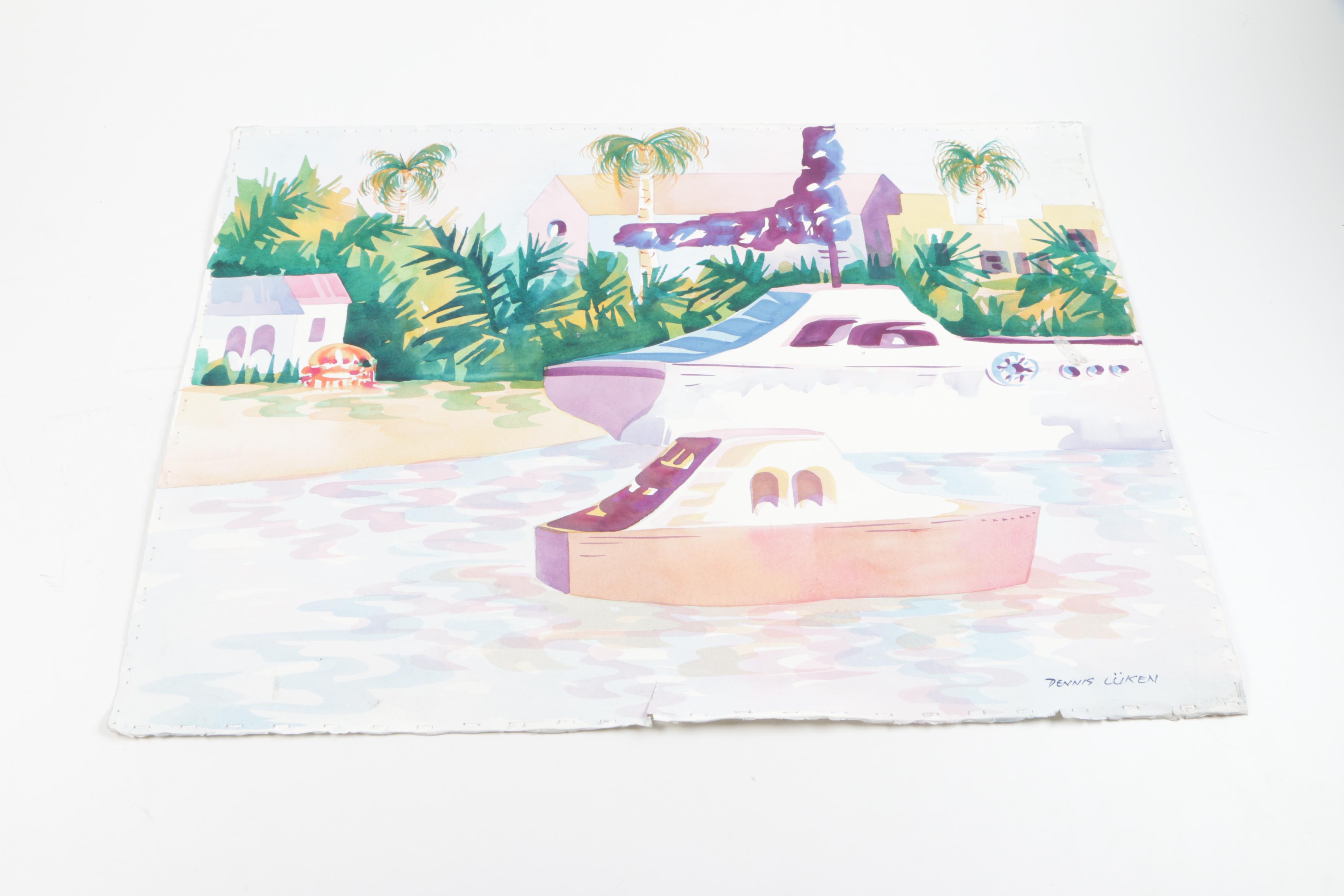 Unframed Watercolors Featuring Dennis Lüken