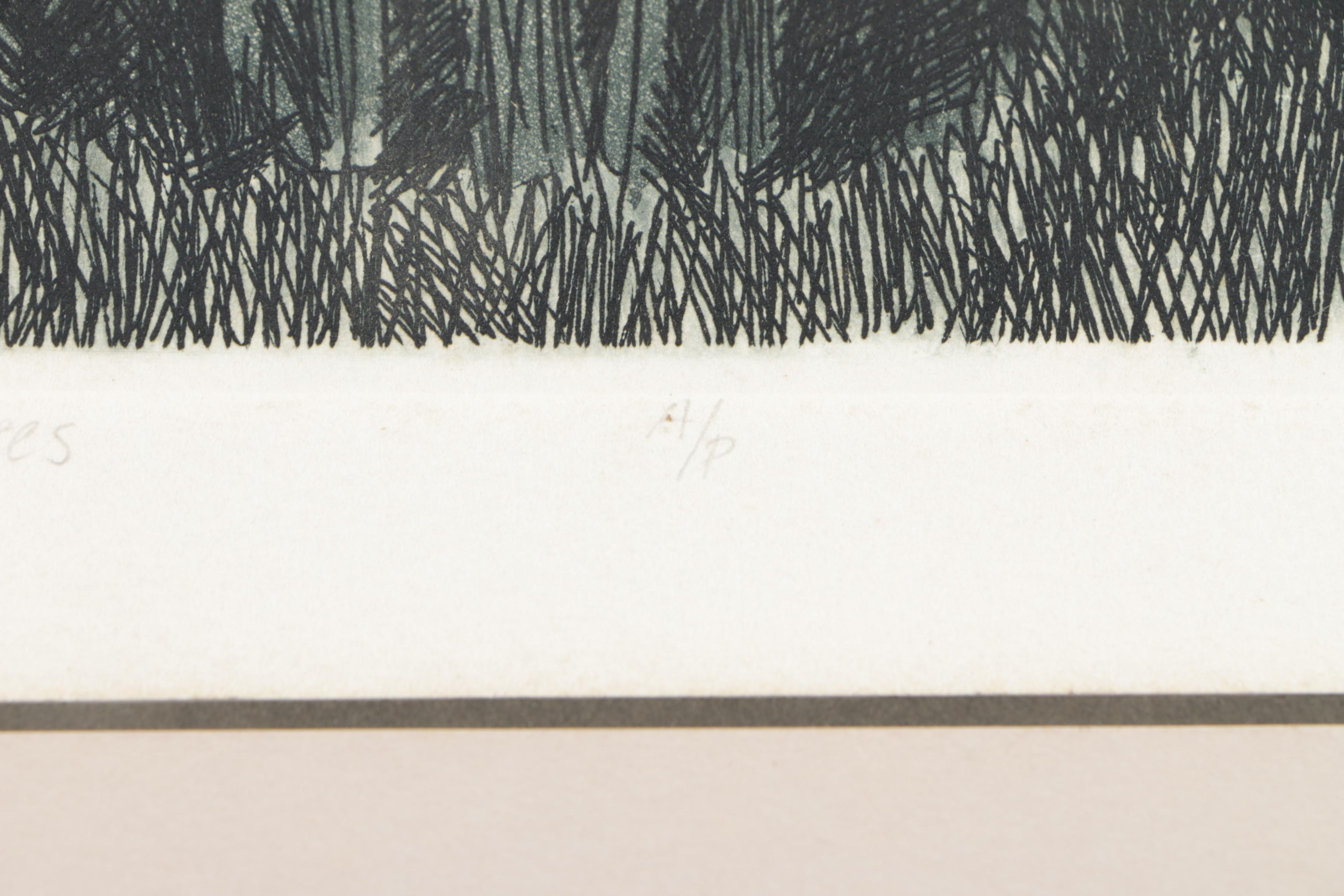 Marty Blake Artist Proof Etching on Paper "A Result of the Immoderate Admiration of Trees"