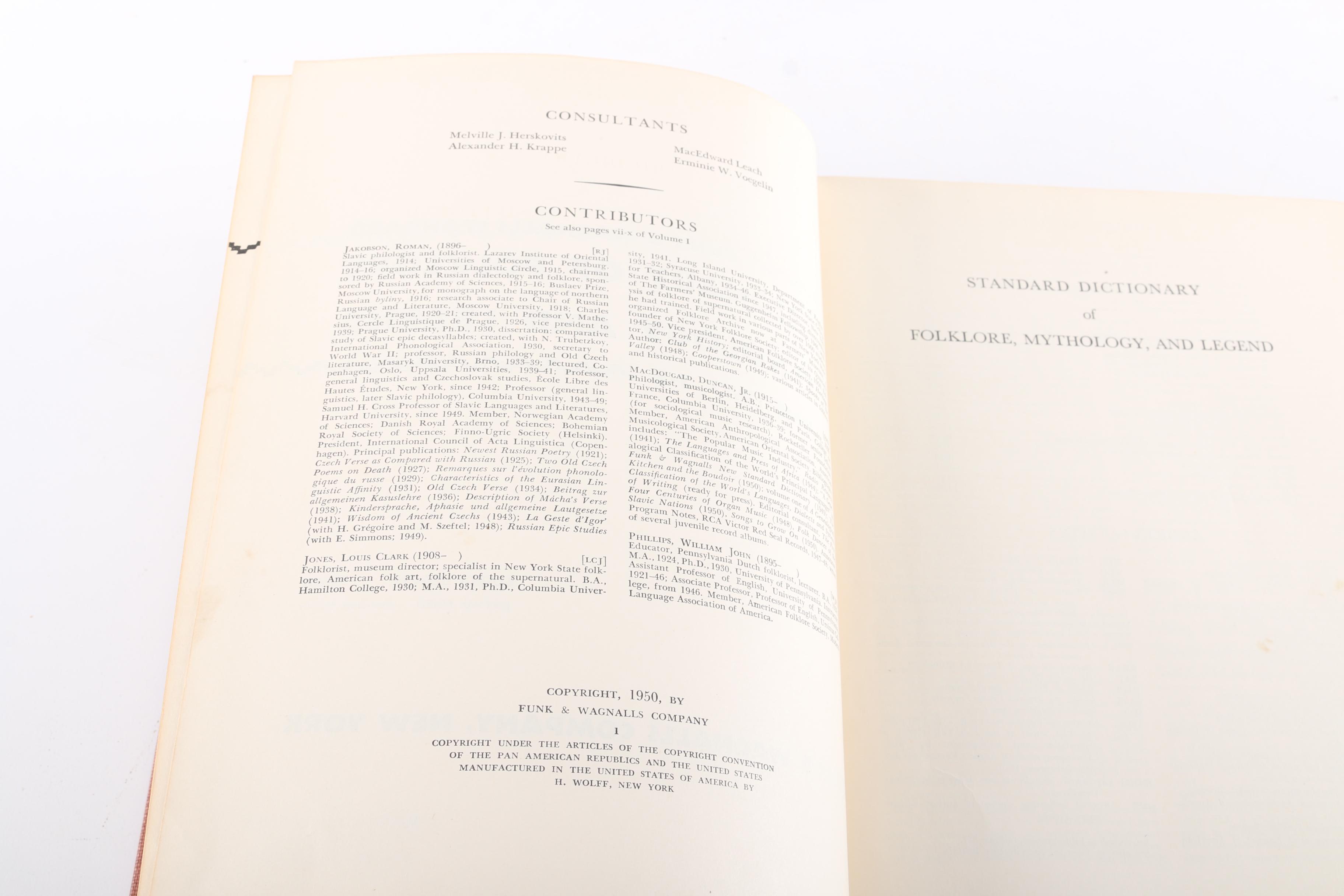 1950 "Funk & Wagnalls Standard Dictionary of Folklore Mythology and Legend"